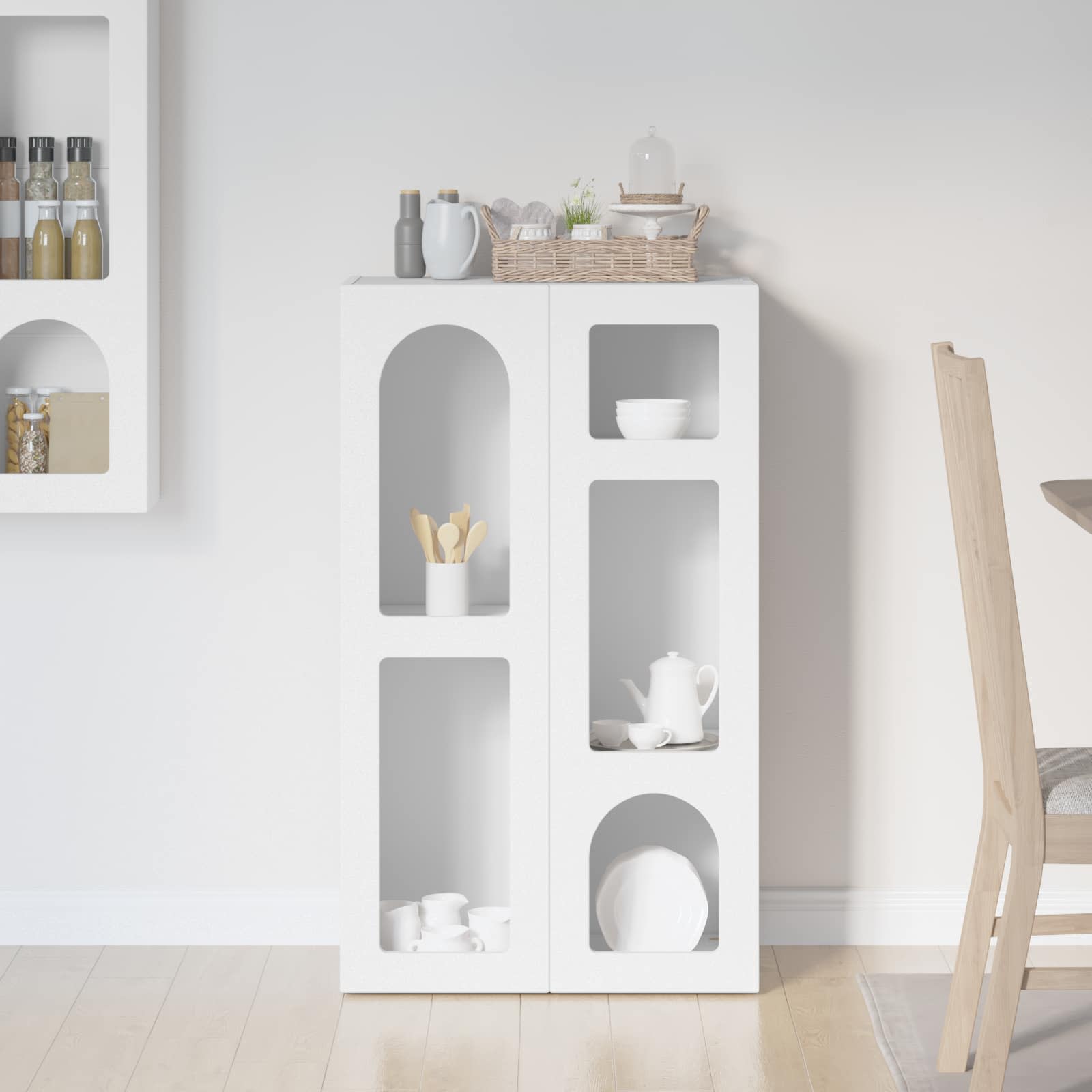 vidaXL Dressoir Wit 59 x 35 x 100,5 cm Bewerkt hout