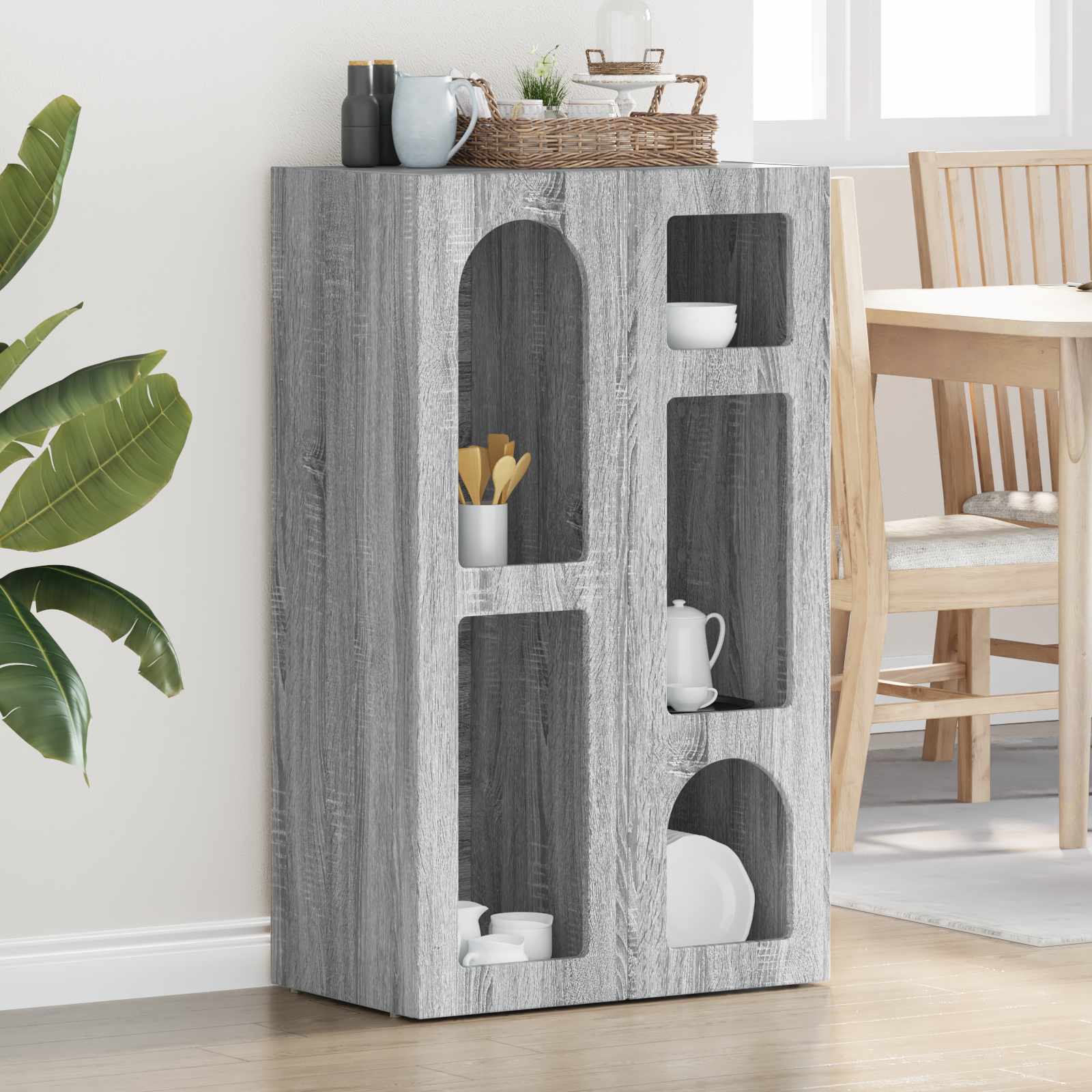 vidaXL Dressoir Wit 59 x 35 x 100,5 cm Bewerkt hout