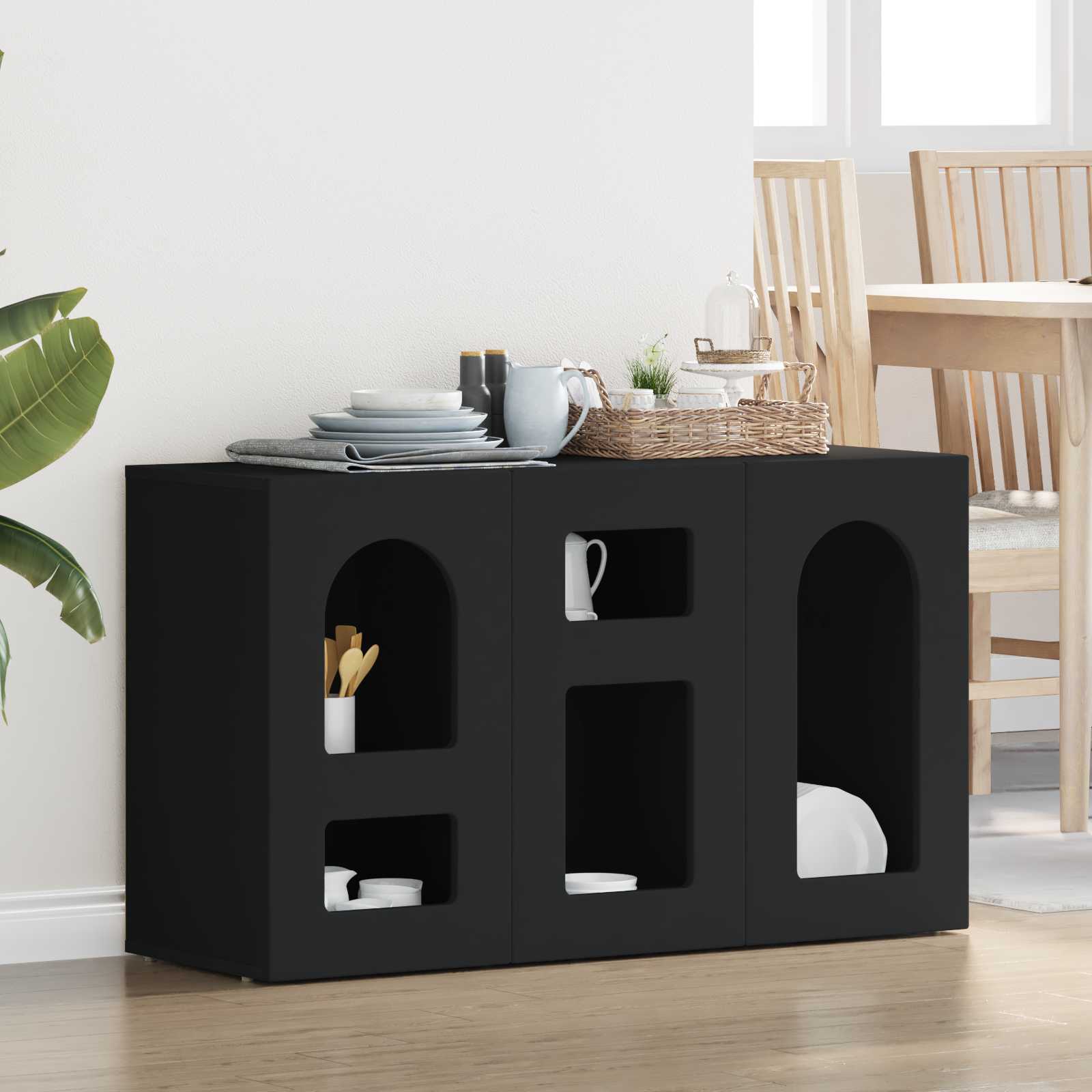 vidaXL Dressoir Wit 100 x 35 x 59 cm Bewerkt hout