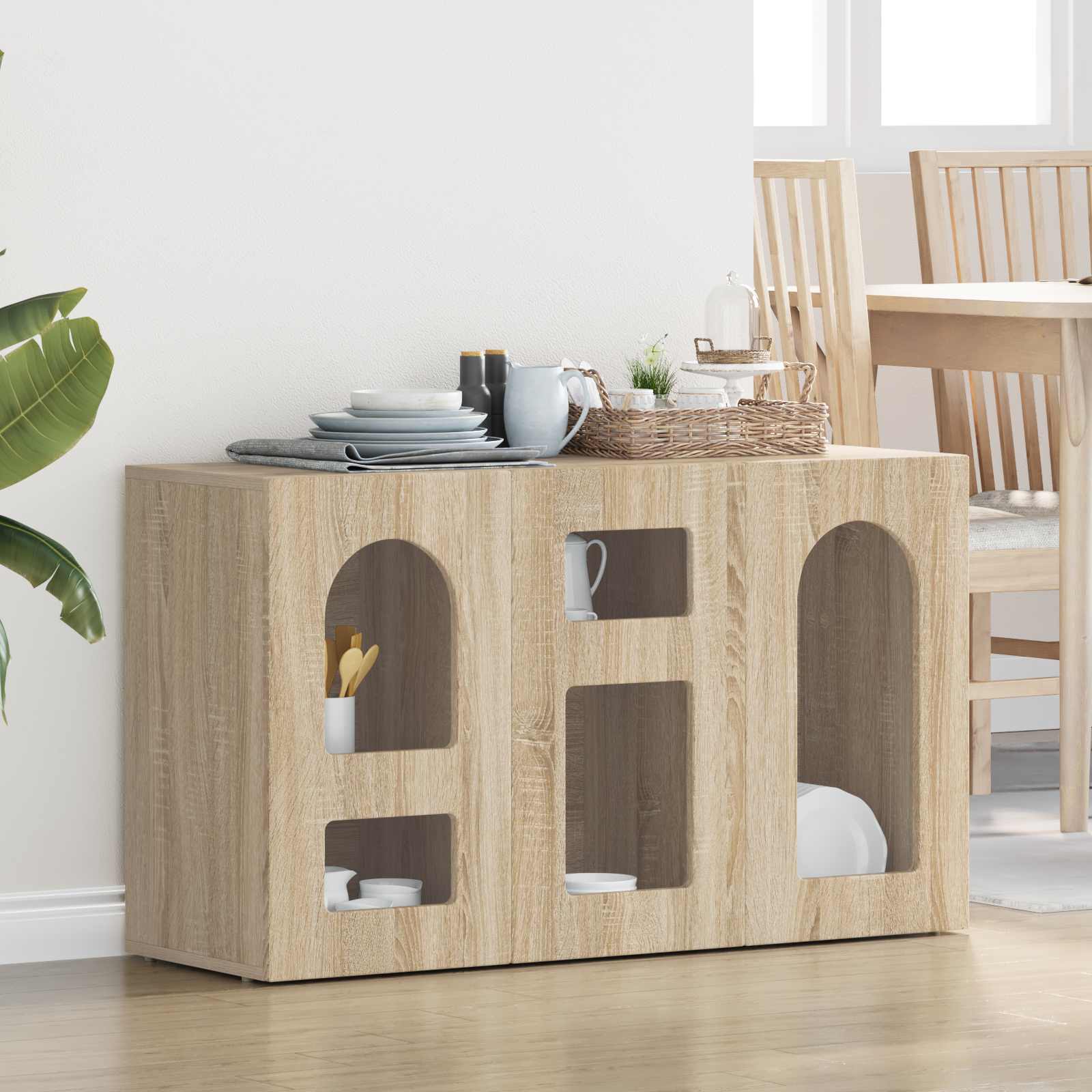 vidaXL Dressoir Wit 100 x 35 x 59 cm Bewerkt hout