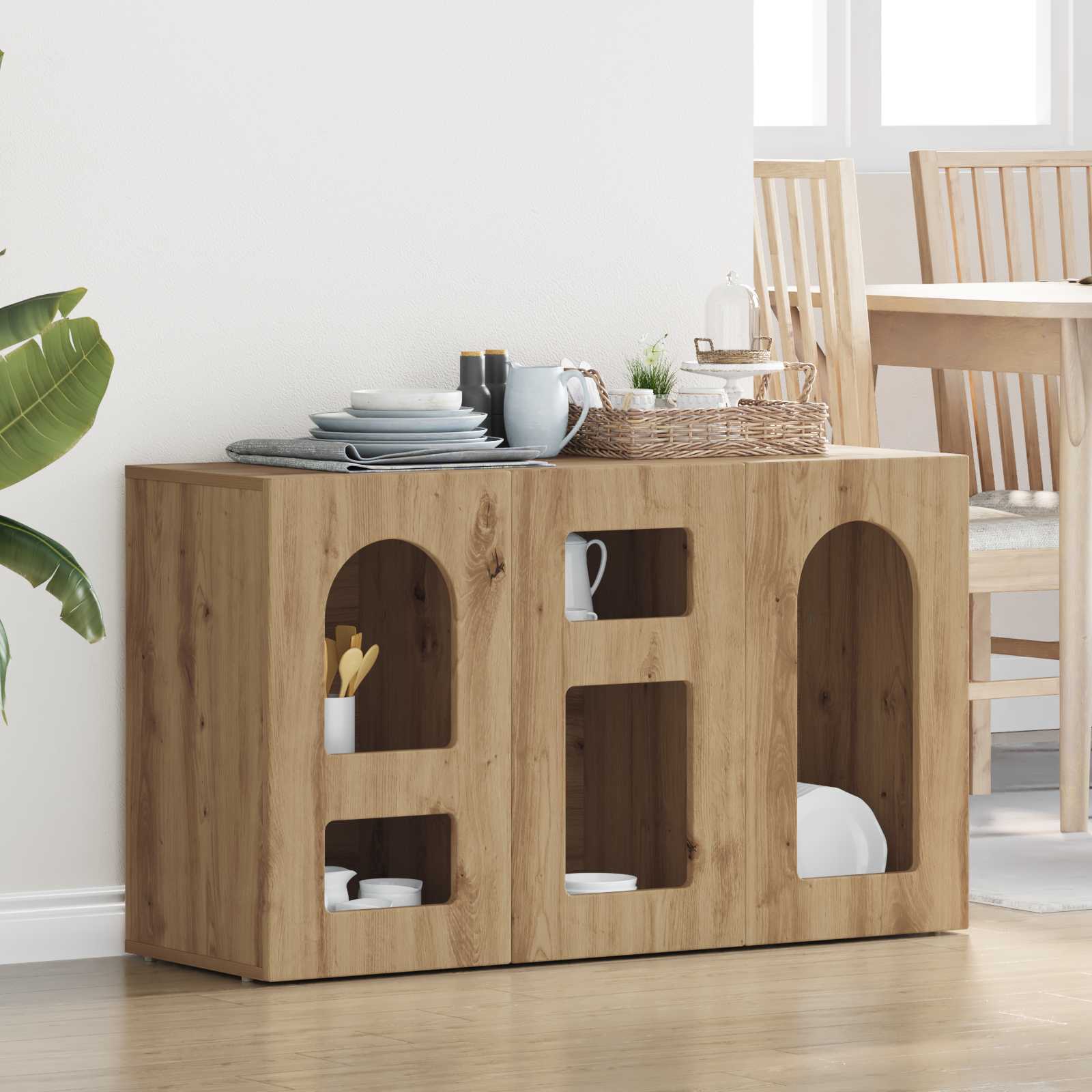 vidaXL Dressoir Wit 100 x 35 x 59 cm Bewerkt hout