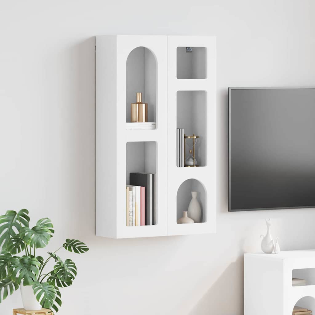 vidaXL Hangkast met plank met opslag Wit 59 x 20 x 100 cm Bewerkt hout