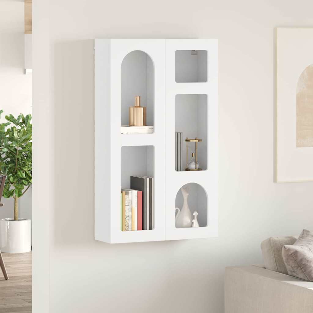 vidaXL Hangkast met plank met opslag Wit 59 x 20 x 100 cm Bewerkt hout