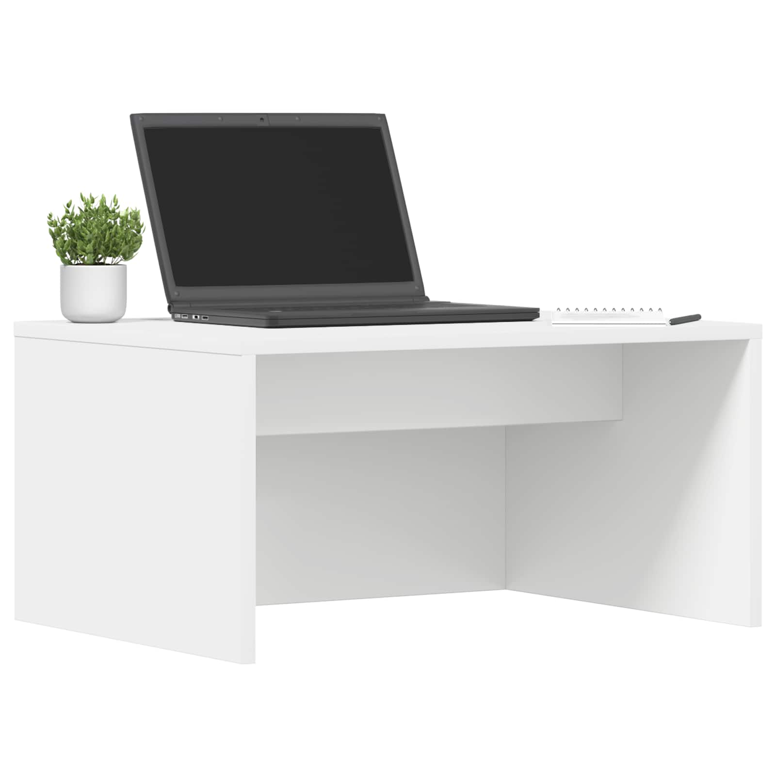 vidaXL Aan de muur bevestigd bureau Wit 100 x 45 x 30 cm Bewerkt hout