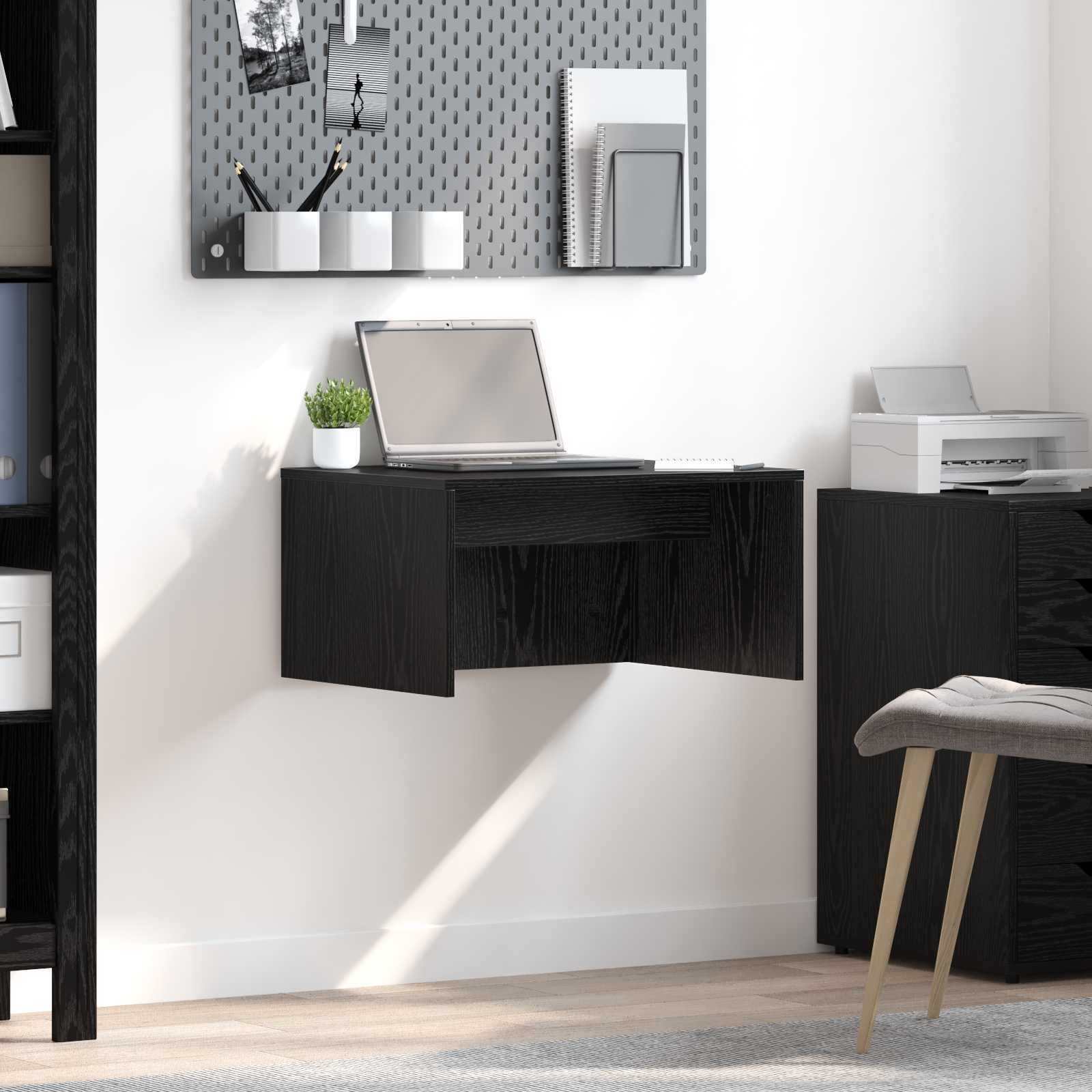 vidaXL Aan de muur bevestigd bureau Wit 100 x 45 x 30 cm Bewerkt hout