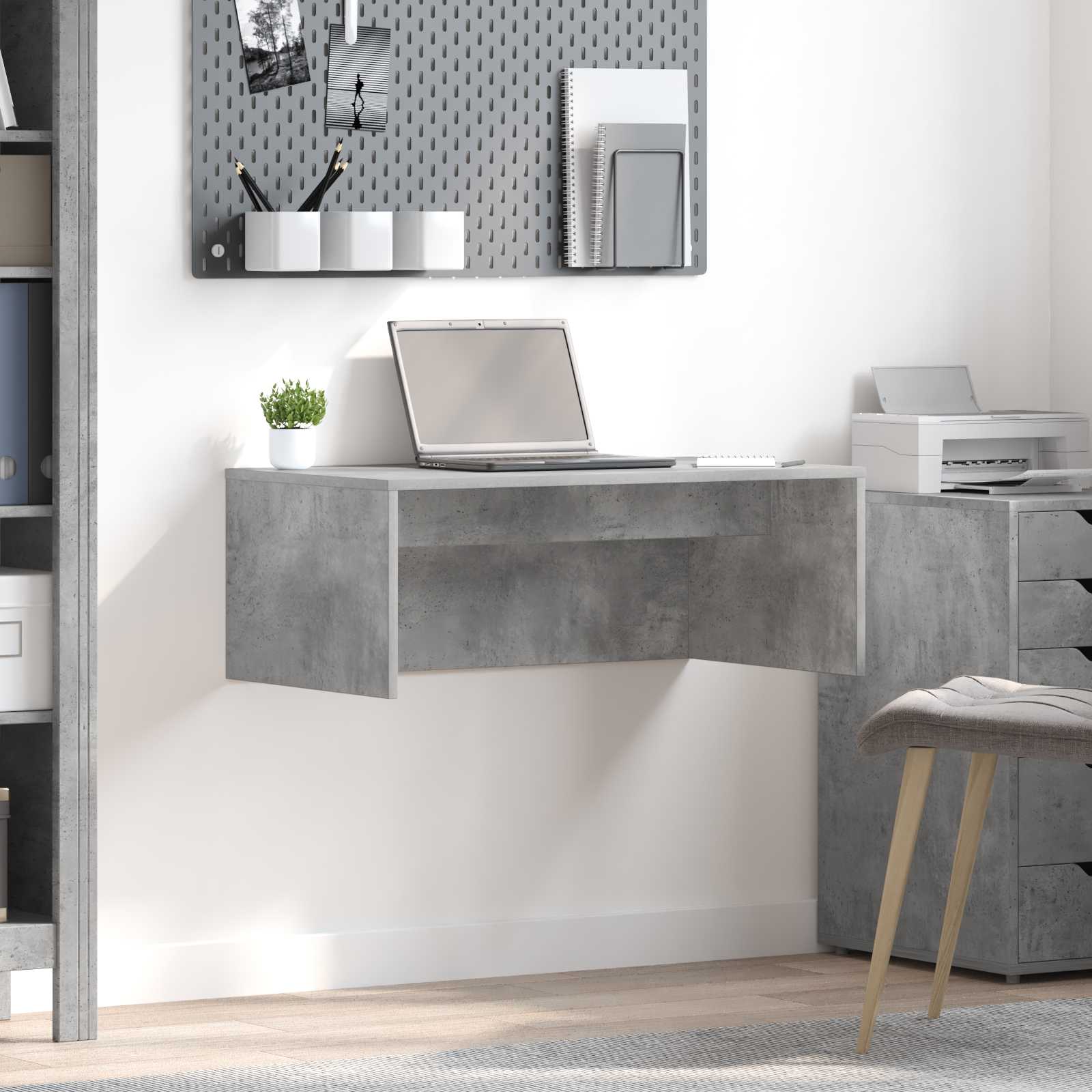 vidaXL Aan de muur bevestigd bureau Wit 100 x 45 x 30 cm Bewerkt hout