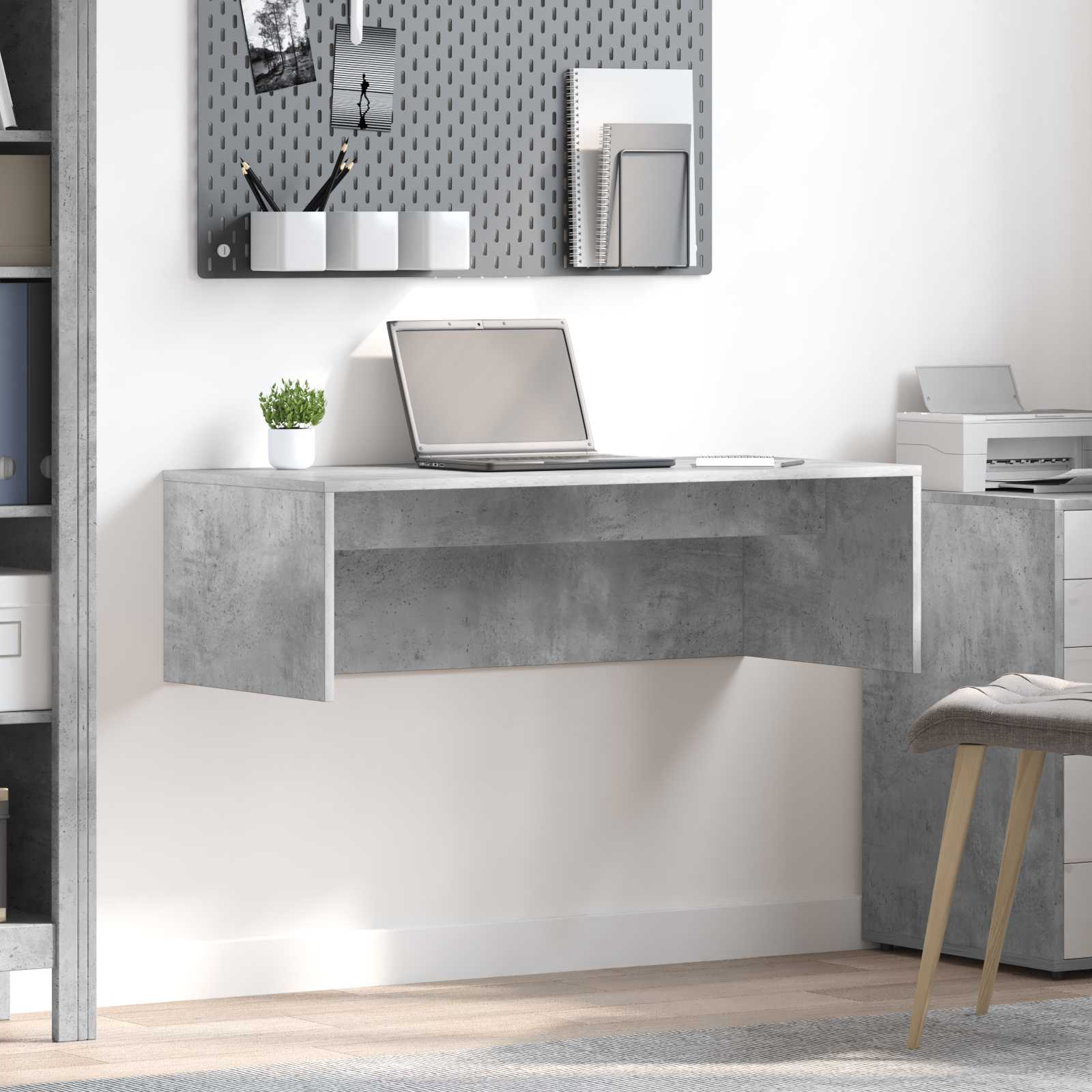 vidaXL Aan de muur bevestigd bureau Wit 100 x 45 x 30 cm Bewerkt hout
