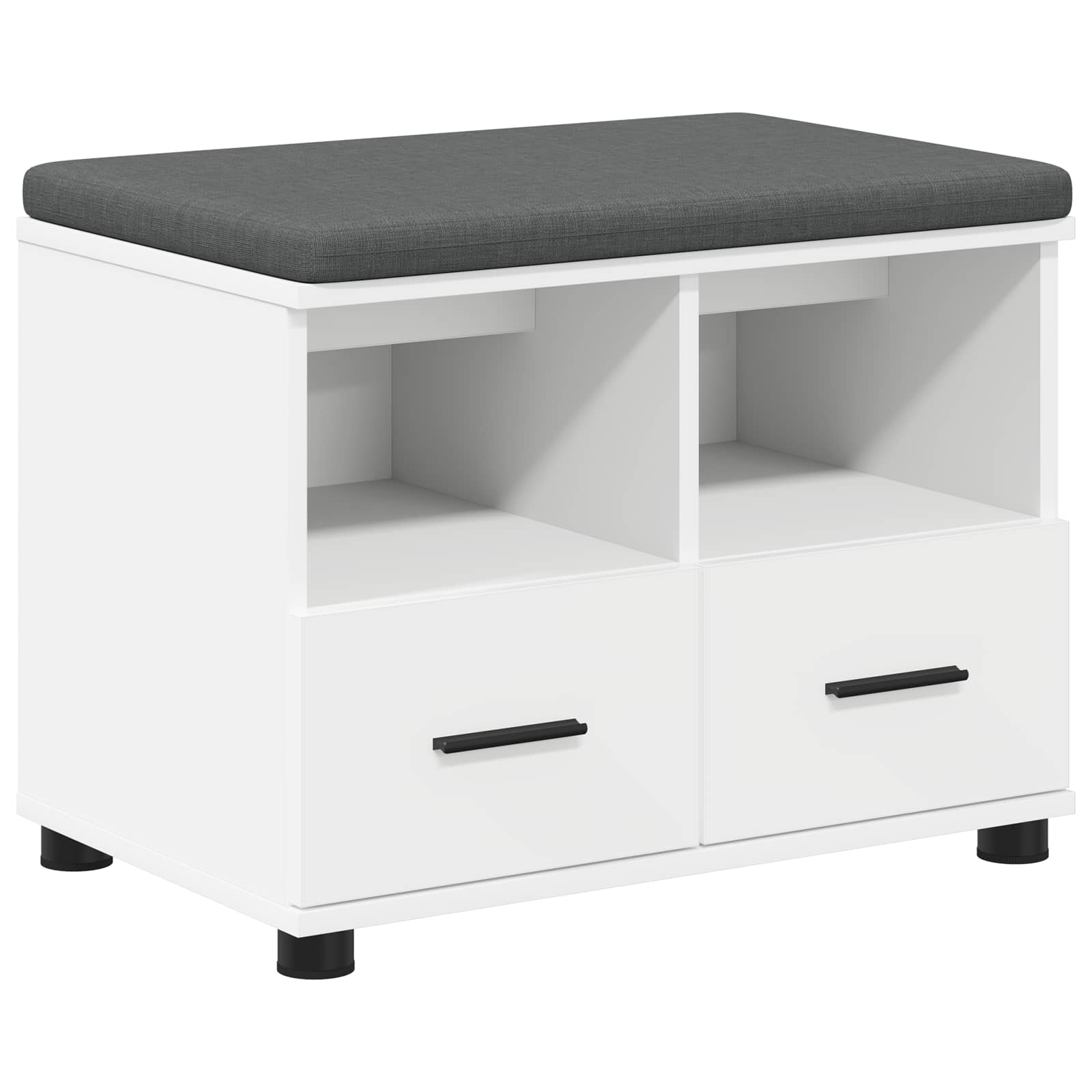 vidaXL Halbank Wit 60 x 38 x 46 cm Spaanplaat en Bekledingsstof