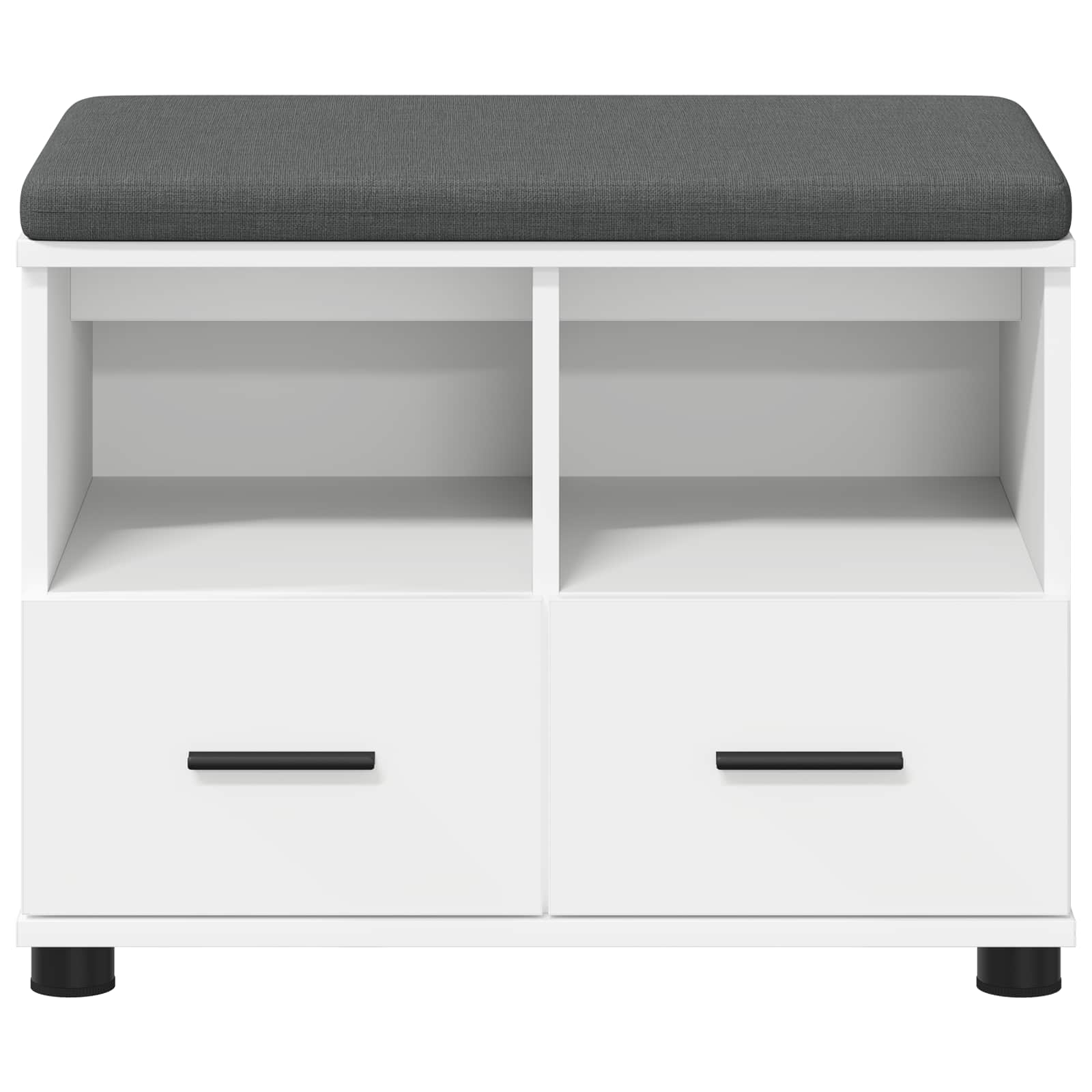 vidaXL Halbank Wit 60 x 38 x 46 cm Spaanplaat en Bekledingsstof