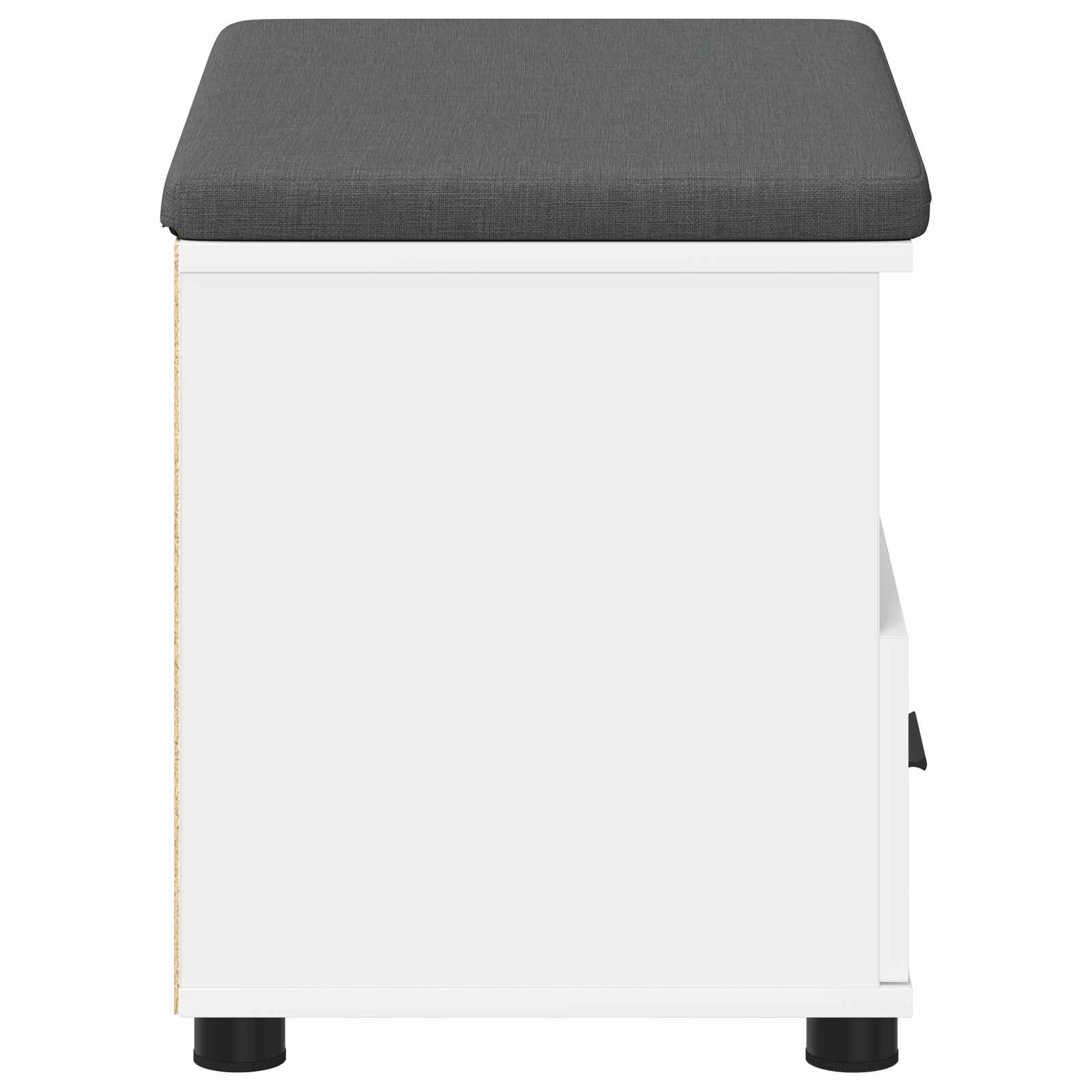vidaXL Halbank Wit 60 x 38 x 46 cm Spaanplaat en Bekledingsstof