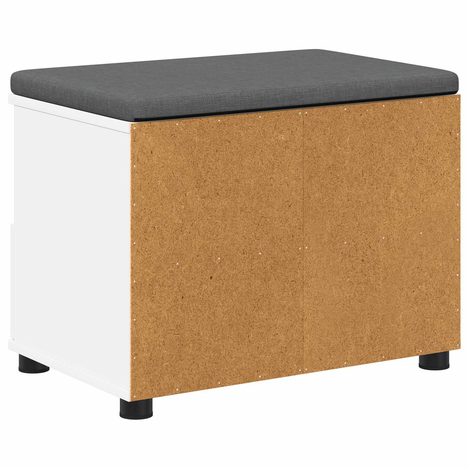 vidaXL Halbank Wit 60 x 38 x 46 cm Spaanplaat en Bekledingsstof