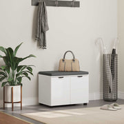 vidaXL Halbank met kussen met opslag met de deur Wit 60 x 38 x 46 cm
