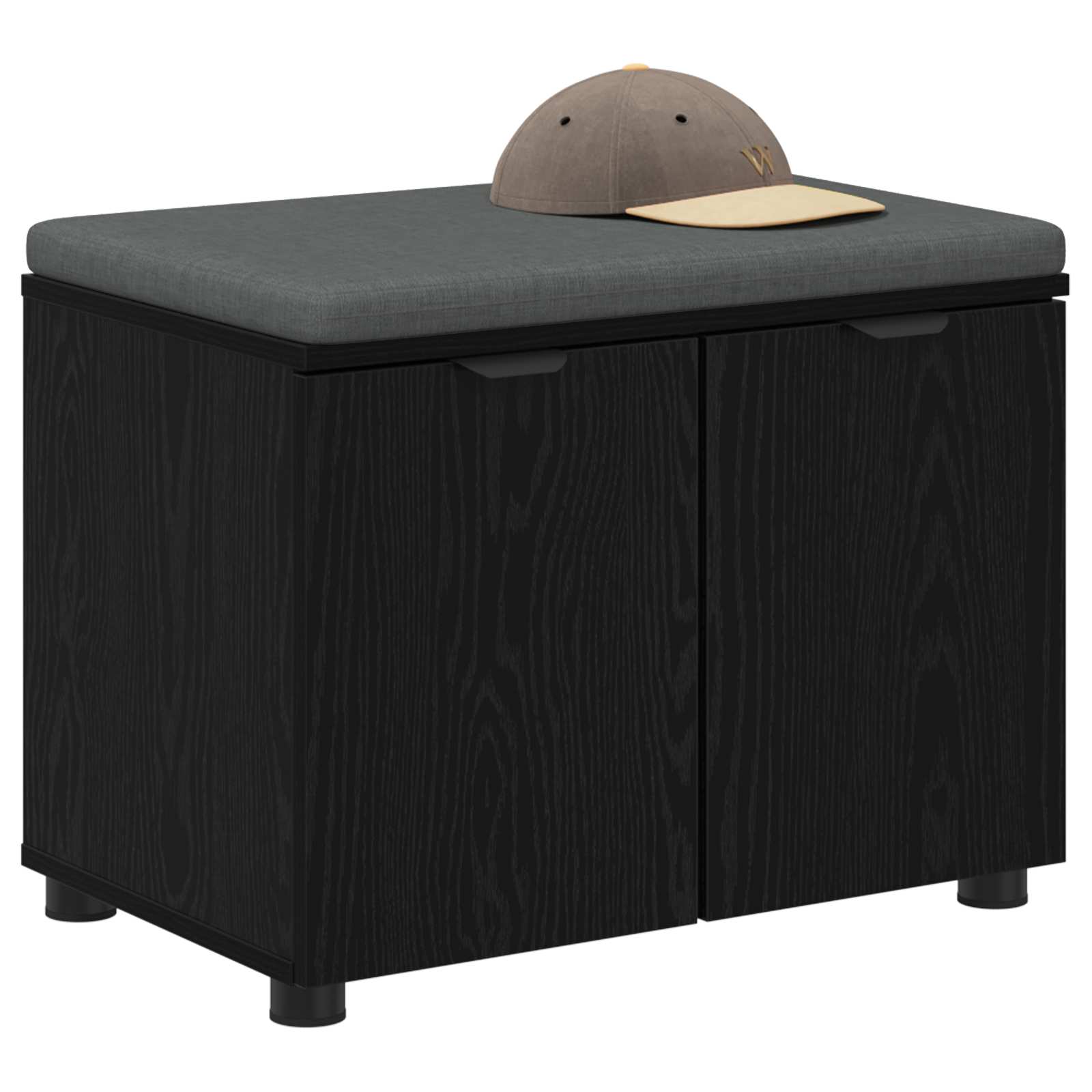 vidaXL Halbank met kussen met opslag met de deur Wit 60 x 38 x 46 cm