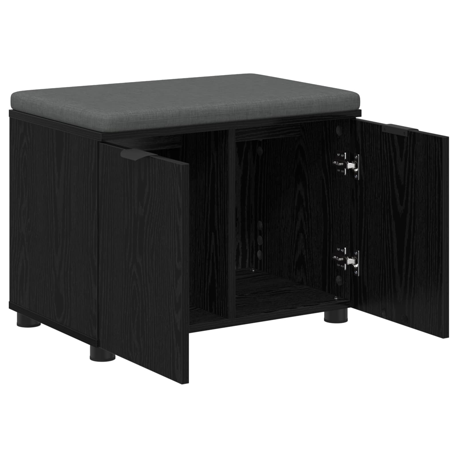 vidaXL Halbank met kussen met opslag met de deur Wit 60 x 38 x 46 cm