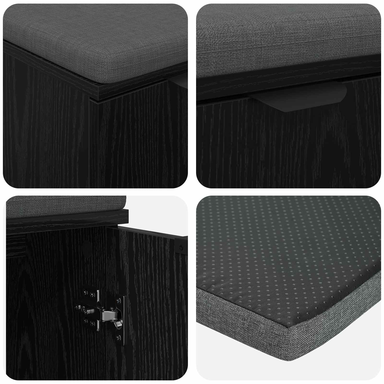 vidaXL Halbank met kussen met opslag met de deur Wit 60 x 38 x 46 cm
