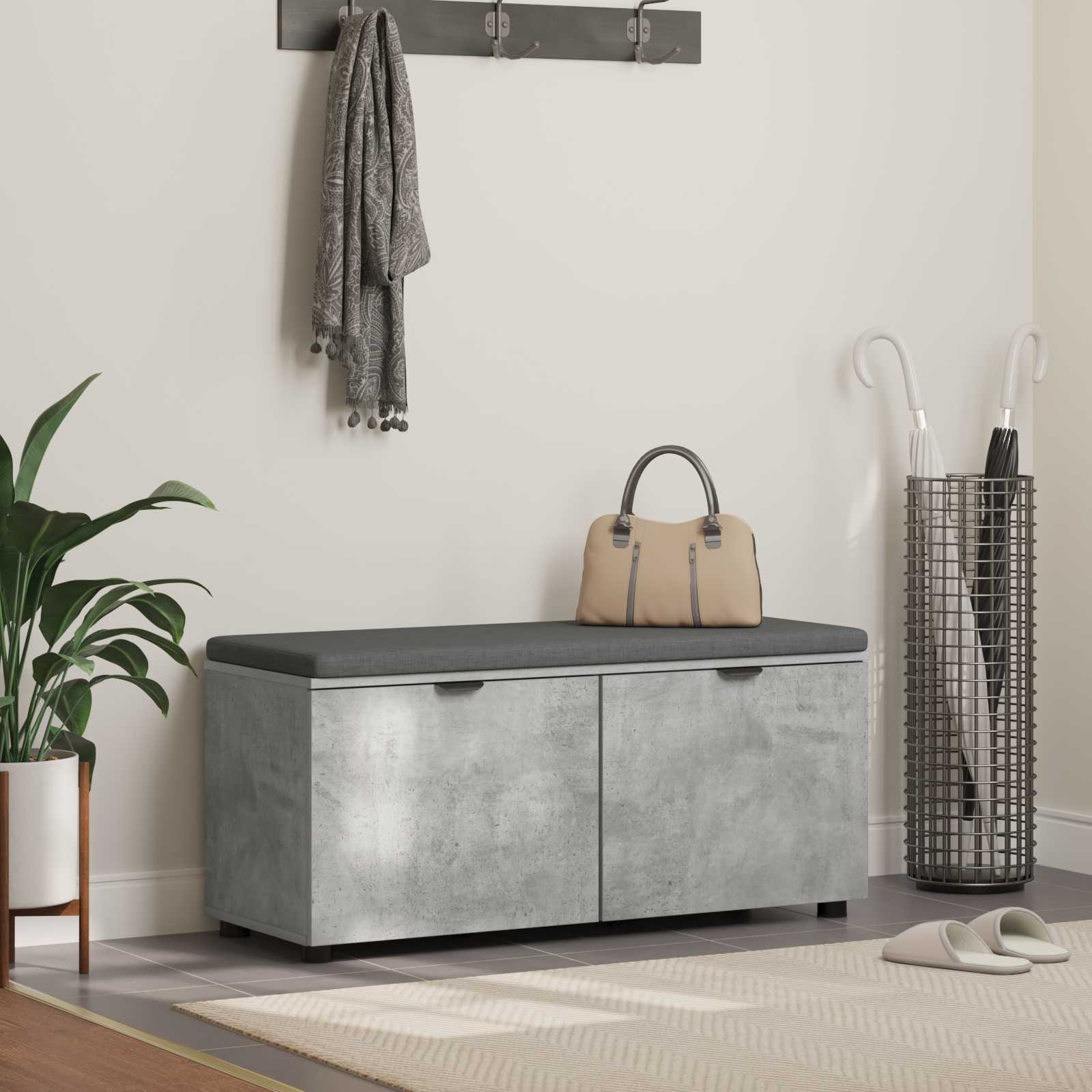 vidaXL Halbank met kussen met opslag met de deur Wit 60 x 38 x 46 cm