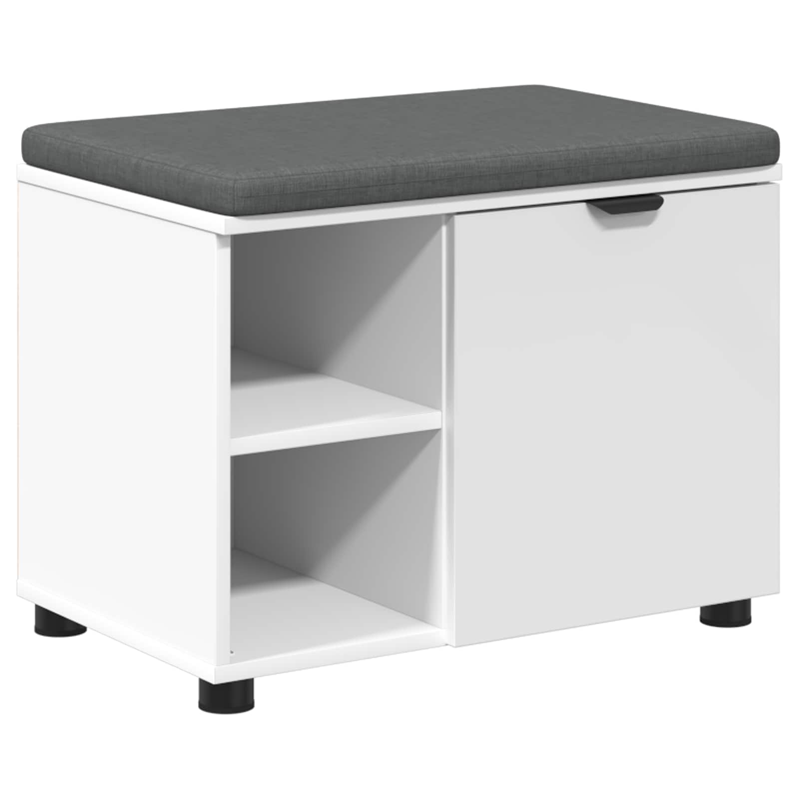 vidaXL Halbank met kussen Effen Wit 60 x 38 x 46 cm