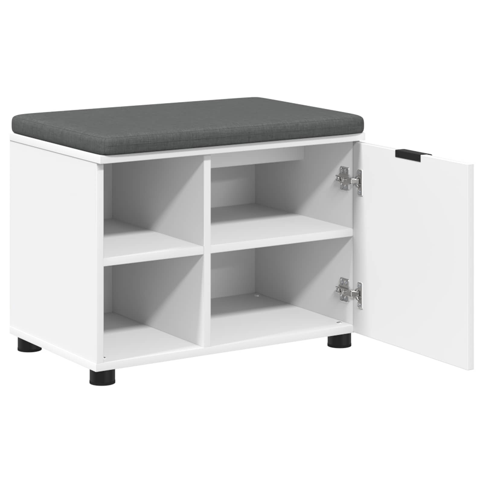 vidaXL Halbank met kussen Effen Wit 60 x 38 x 46 cm