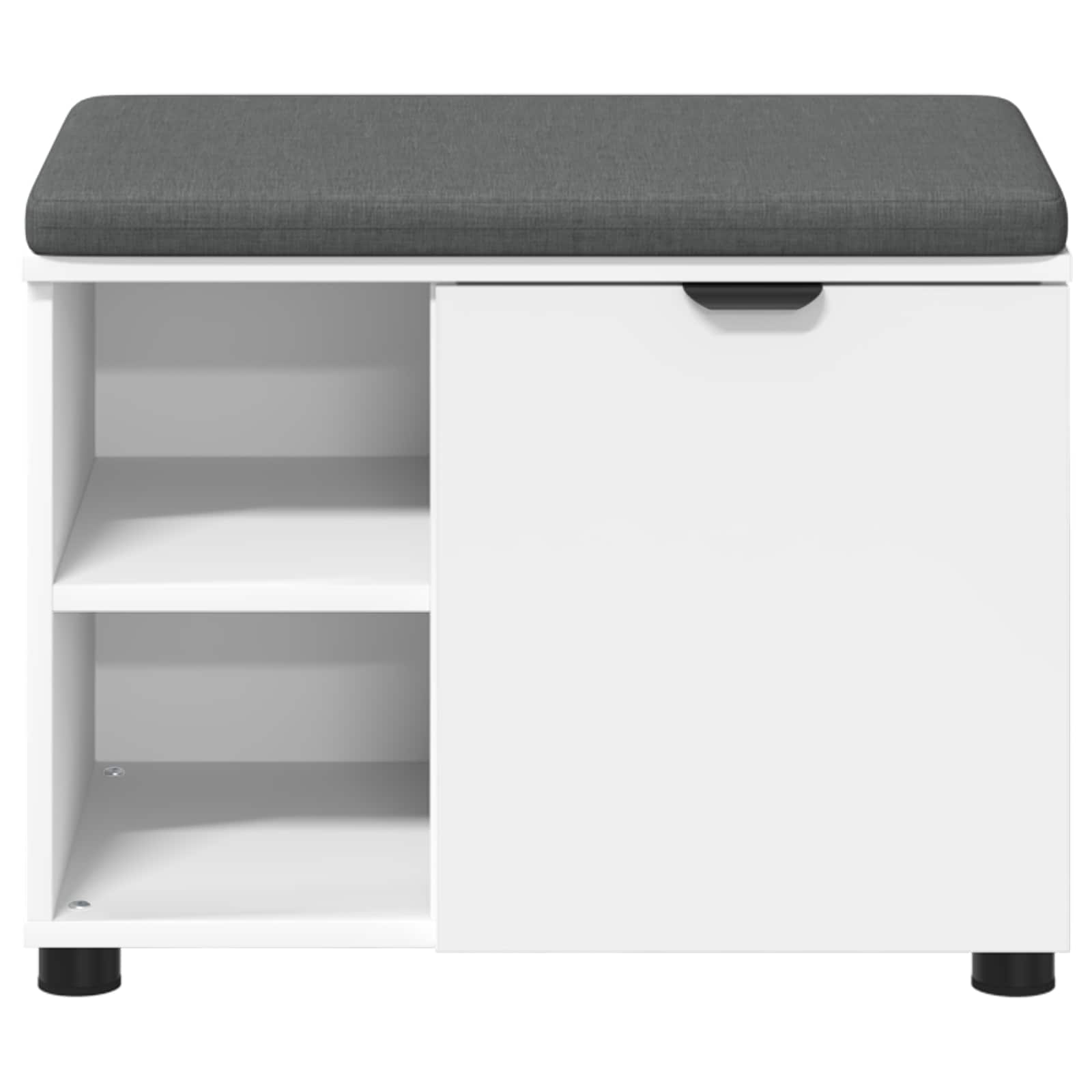 vidaXL Halbank met kussen Effen Wit 60 x 38 x 46 cm