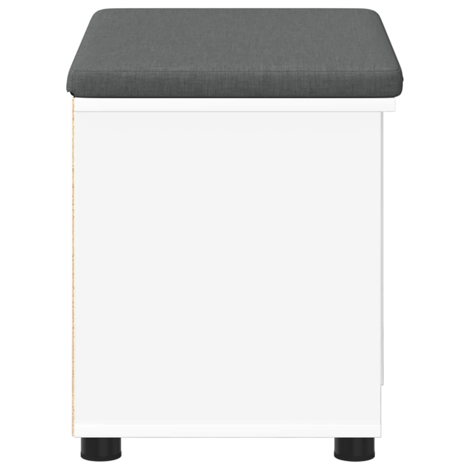 vidaXL Halbank met kussen Effen Wit 60 x 38 x 46 cm