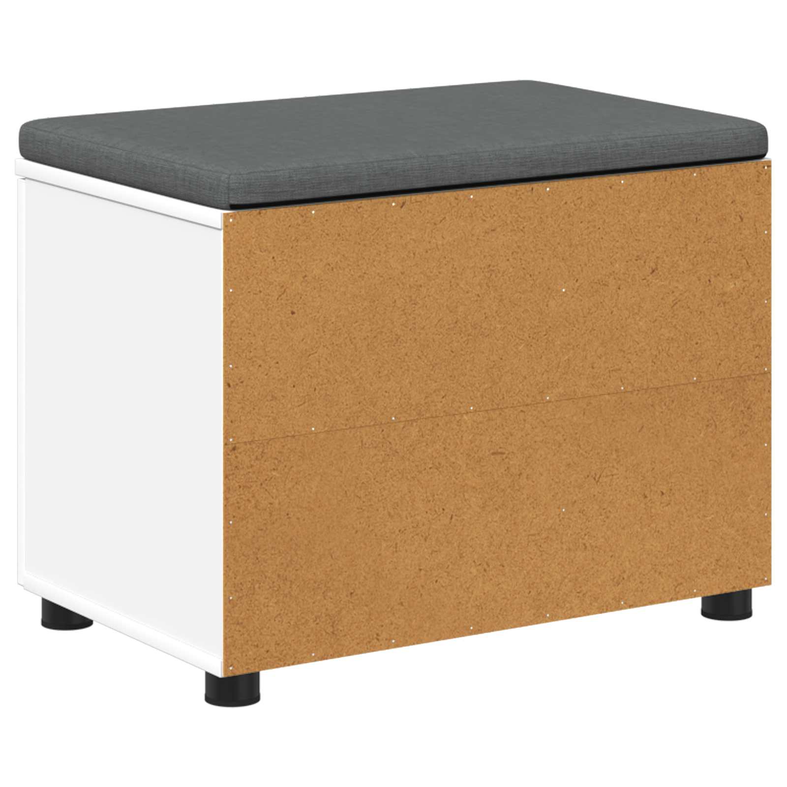vidaXL Halbank met kussen Effen Wit 60 x 38 x 46 cm