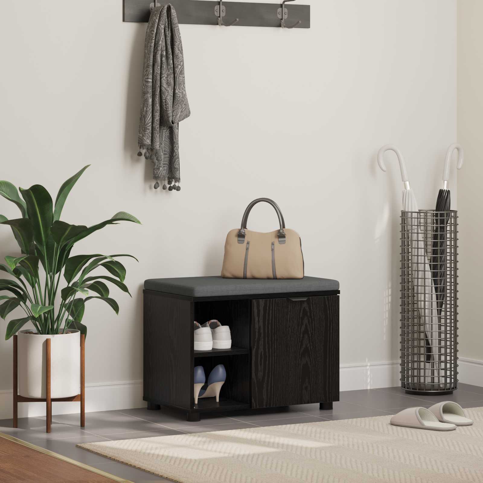 vidaXL Halbank met kussen Effen Wit 60 x 38 x 46 cm