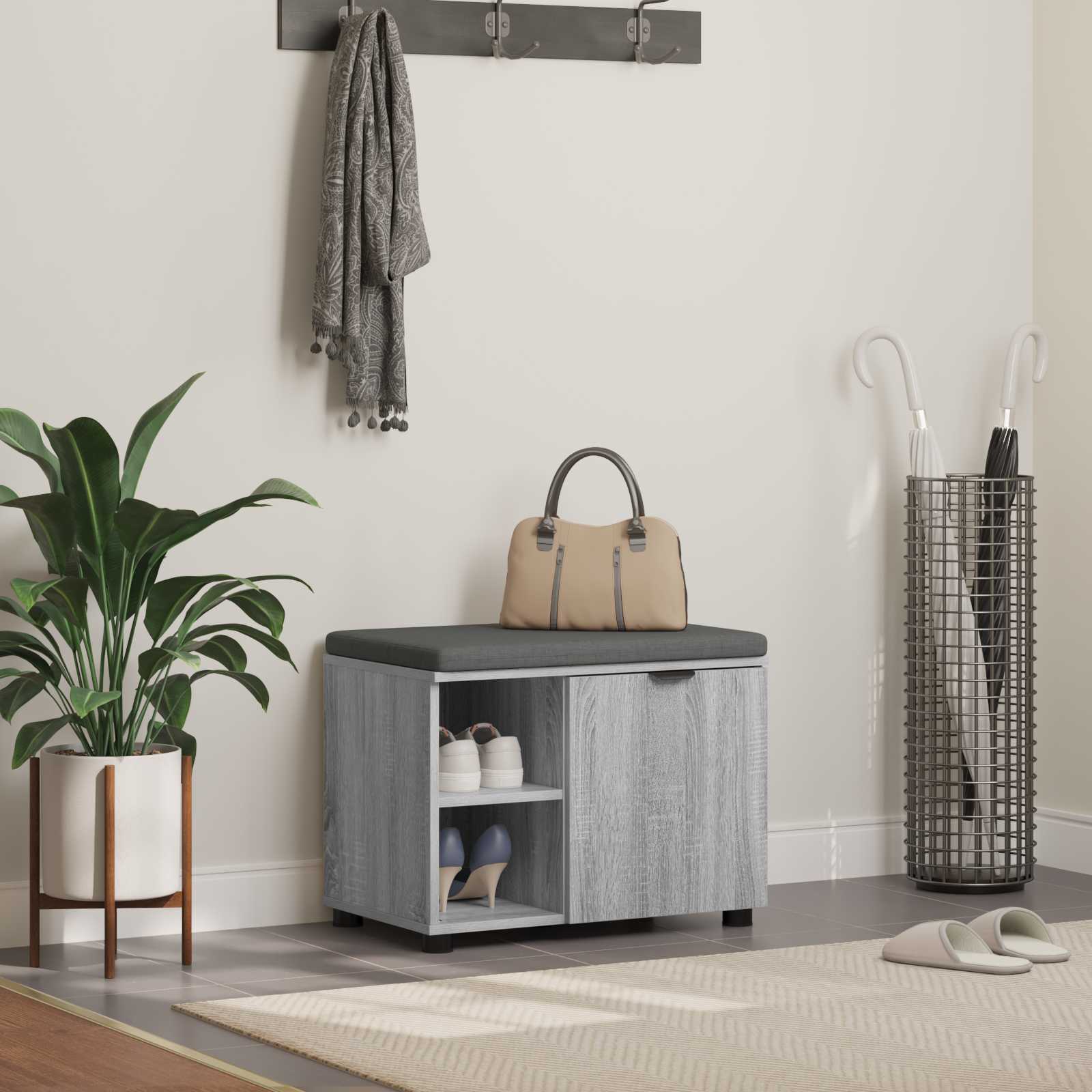 vidaXL Halbank met kussen Effen Wit 60 x 38 x 46 cm