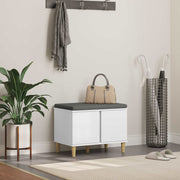 vidaXL Halbank met kussen met opslag met de deur Wit 60 x 38 x 46 cm
