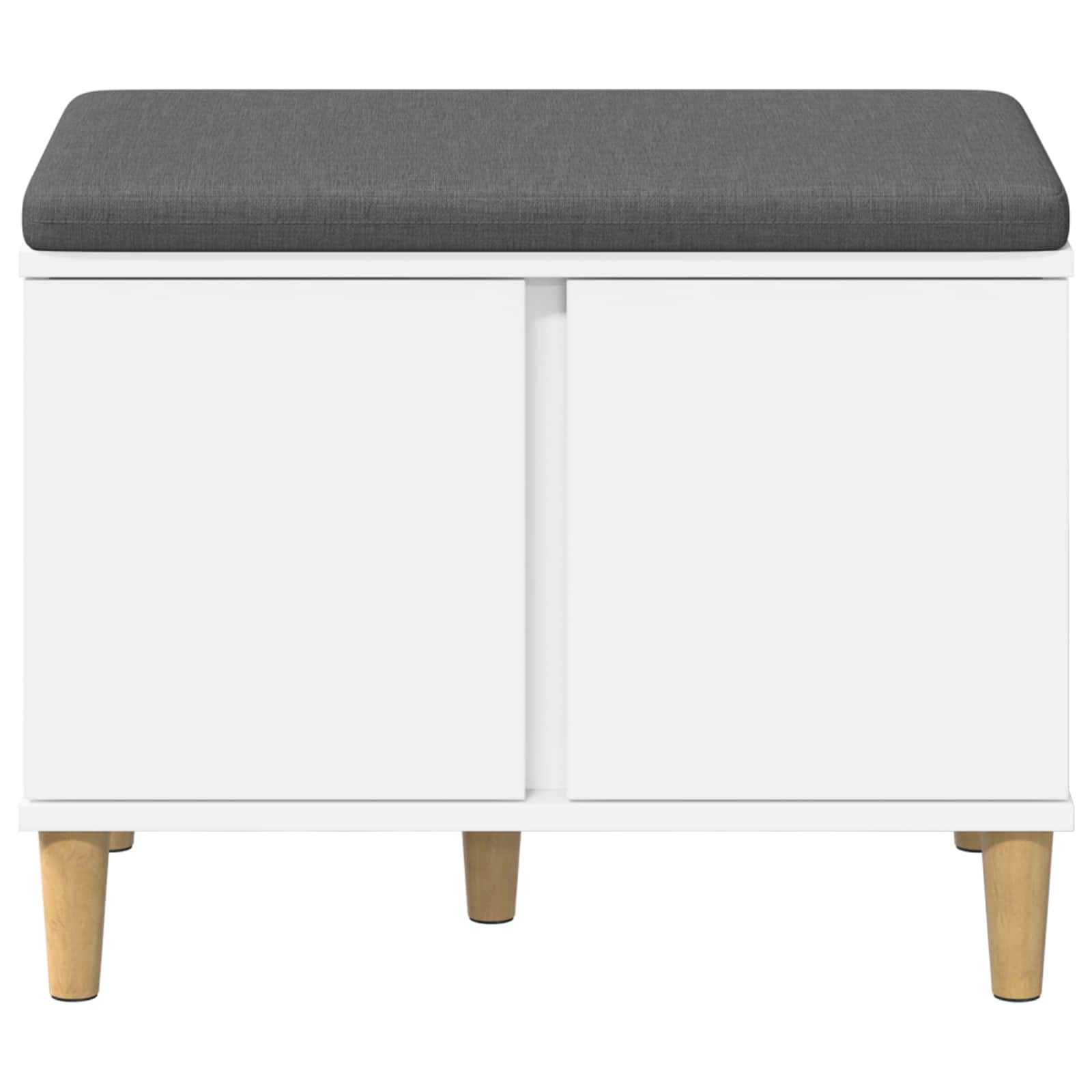 vidaXL Halbank met kussen met opslag met de deur Wit 60 x 38 x 46 cm