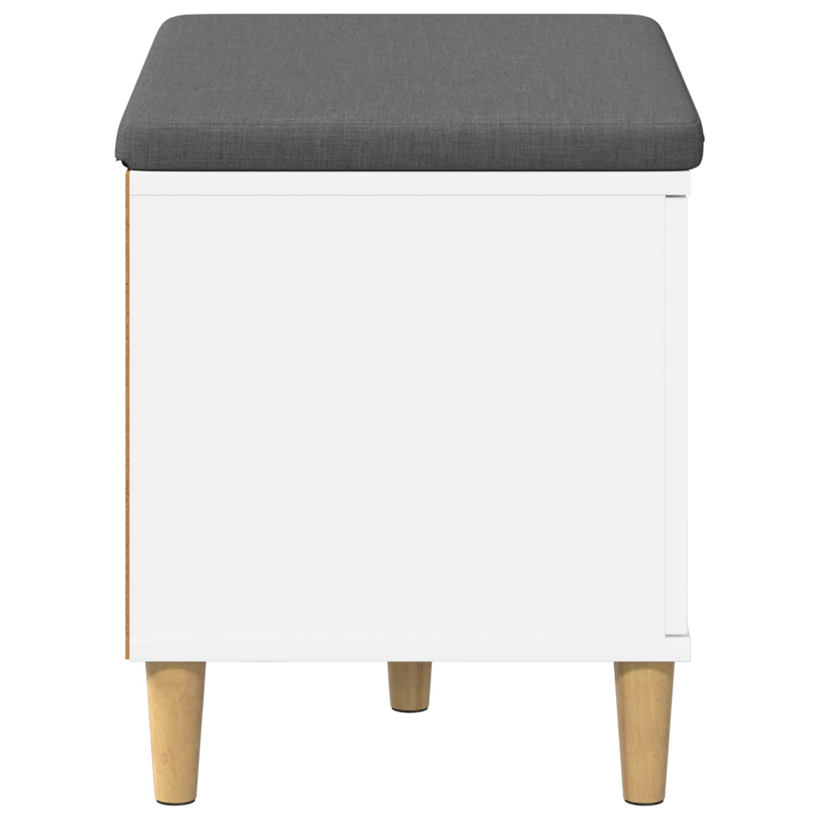 vidaXL Halbank met kussen met opslag met de deur Wit 60 x 38 x 46 cm