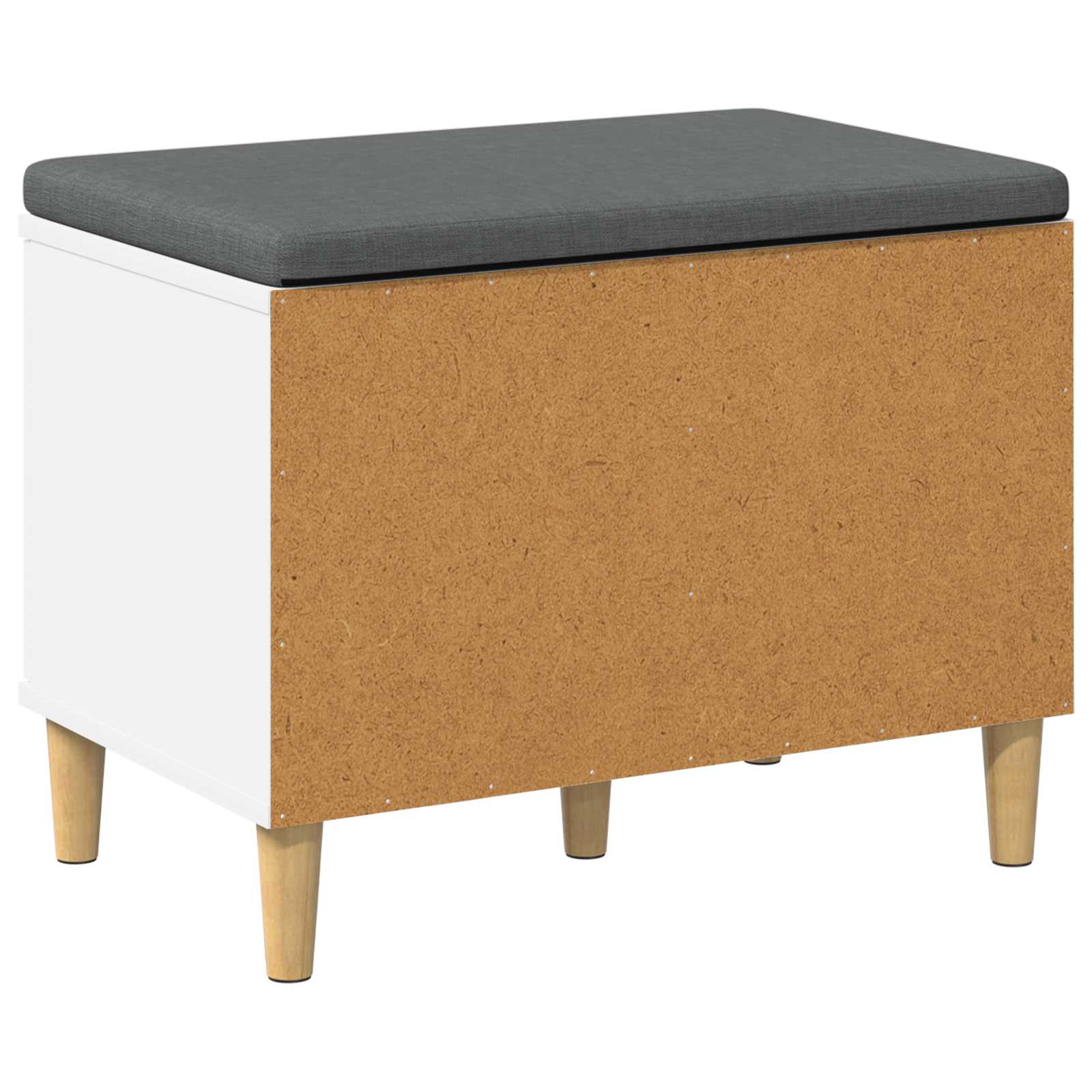 vidaXL Halbank met kussen met opslag met de deur Wit 60 x 38 x 46 cm