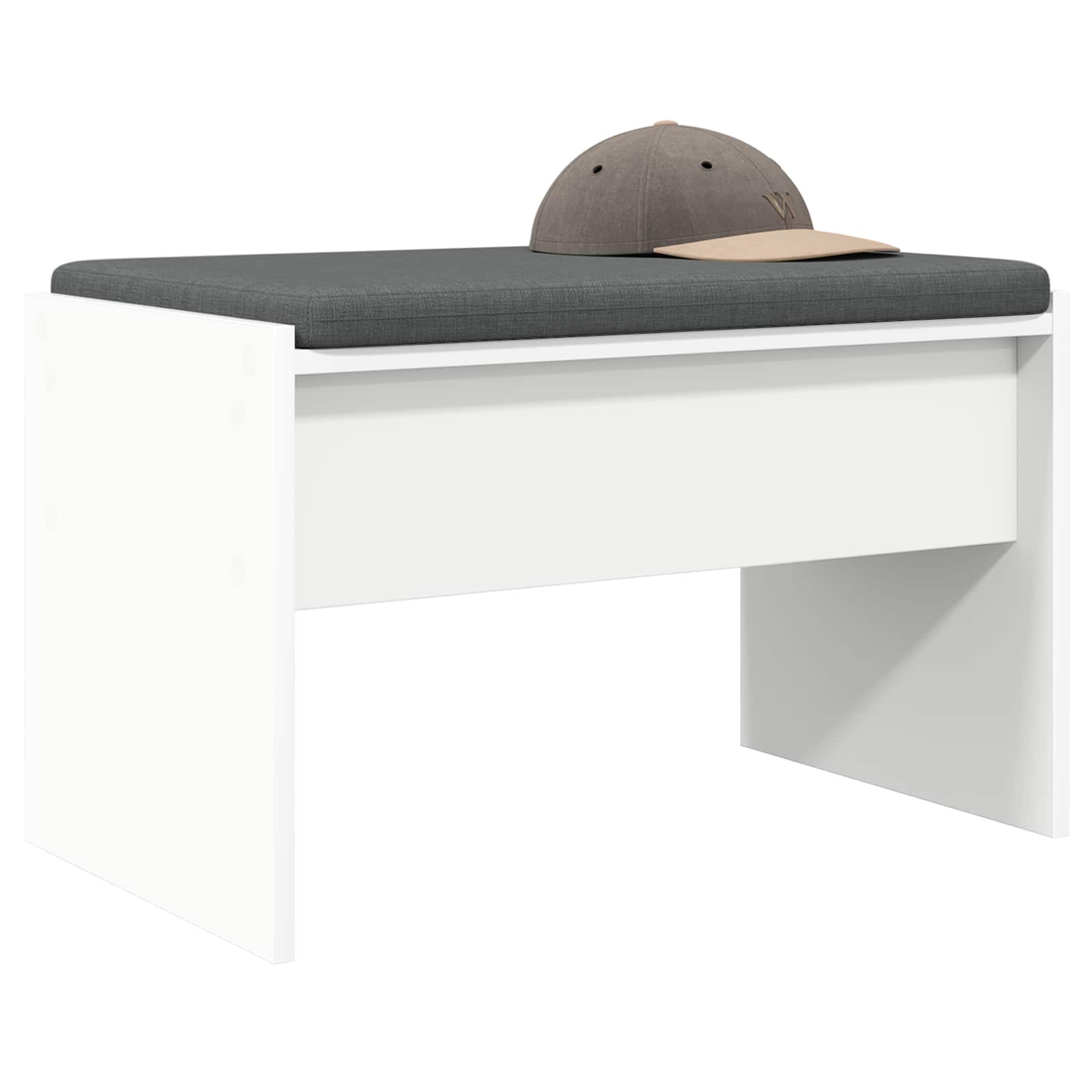 vidaXL Halbank met kussen Wit 60 x 38 x 46 cm