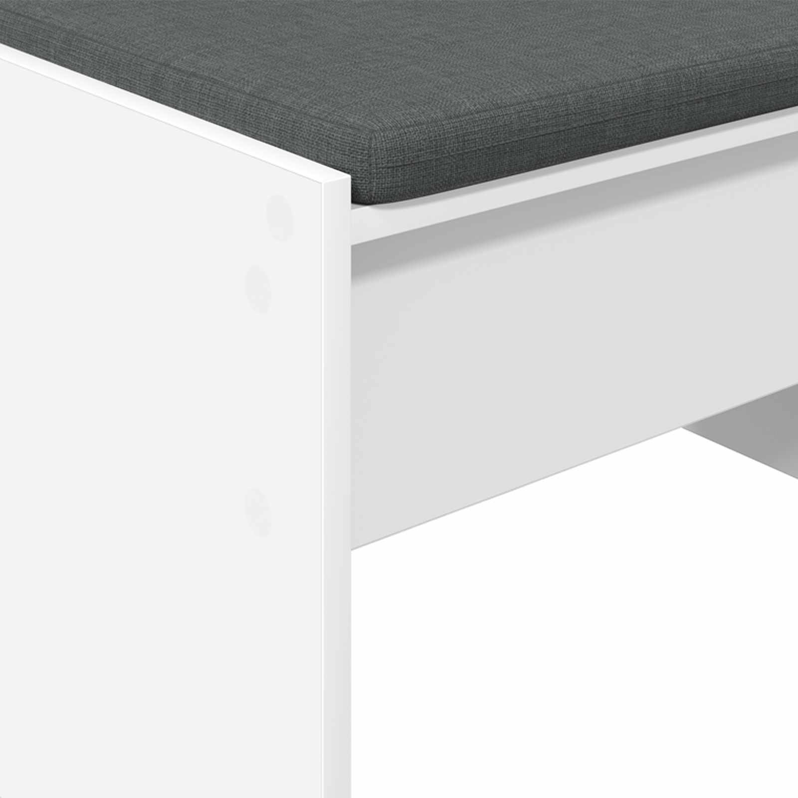 vidaXL Halbank met kussen Wit 60 x 38 x 46 cm