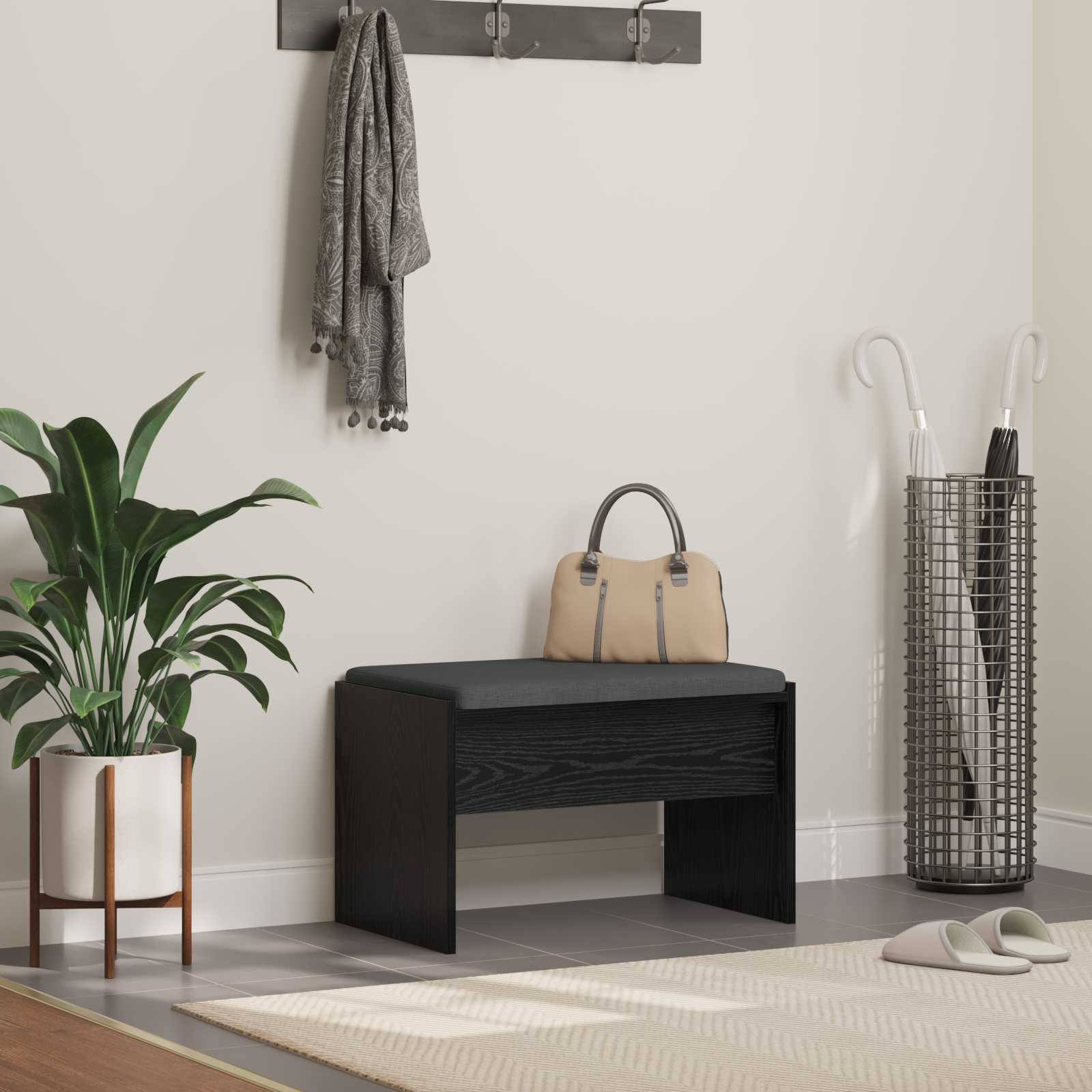 vidaXL Halbank met kussen Wit 60 x 38 x 46 cm