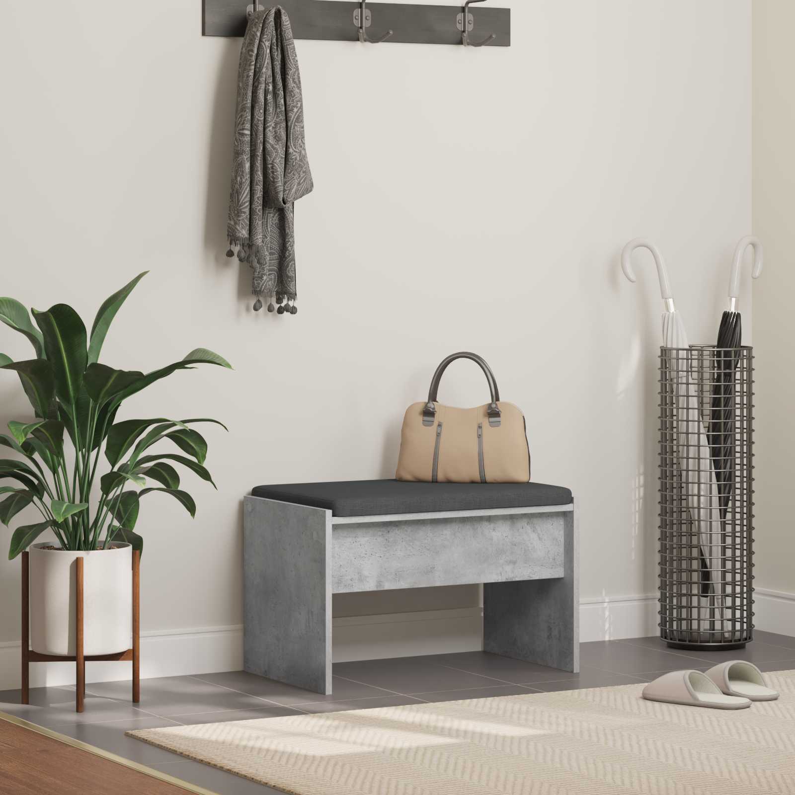 vidaXL Halbank met kussen Wit 60 x 38 x 46 cm