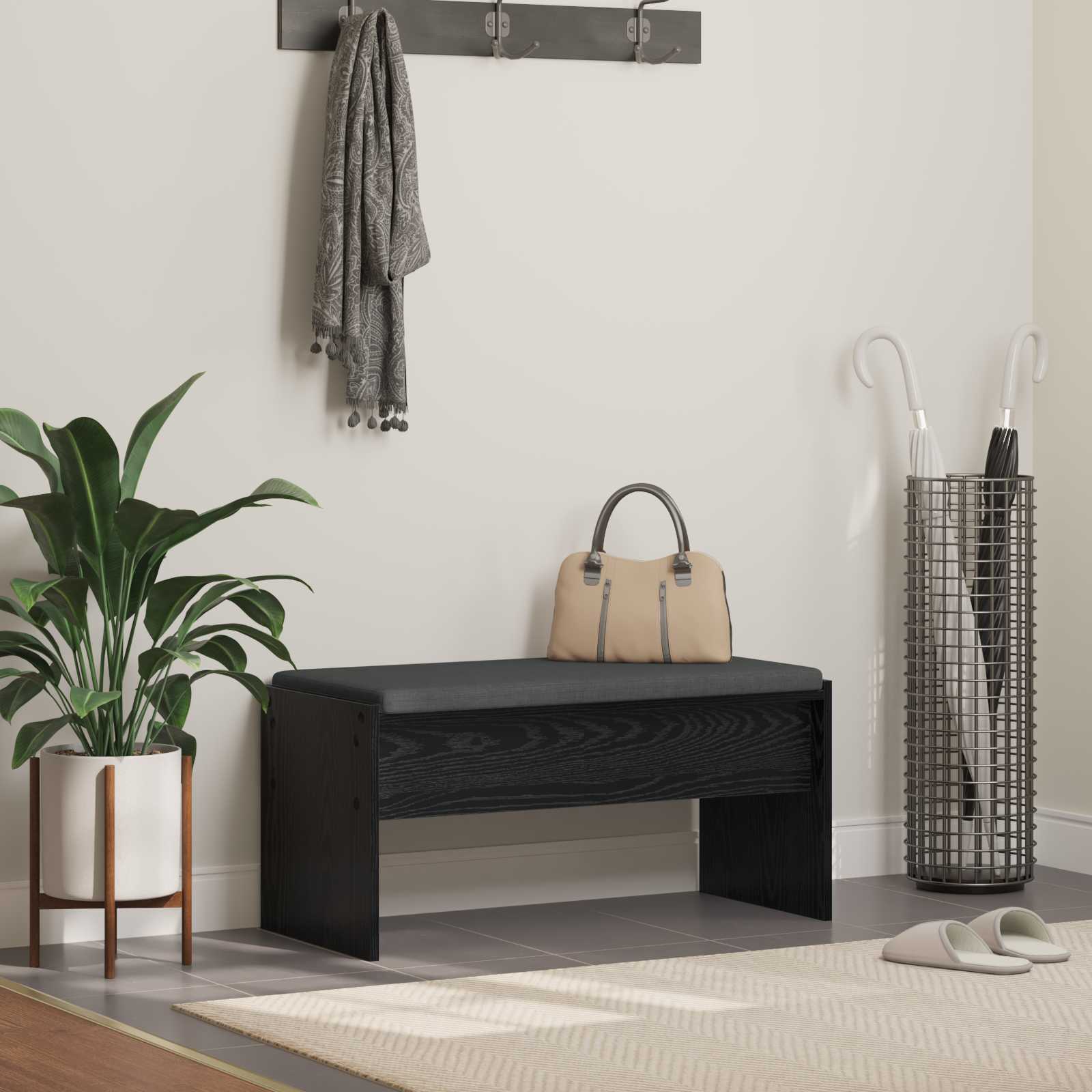 vidaXL Halbank met kussen Wit 60 x 38 x 46 cm