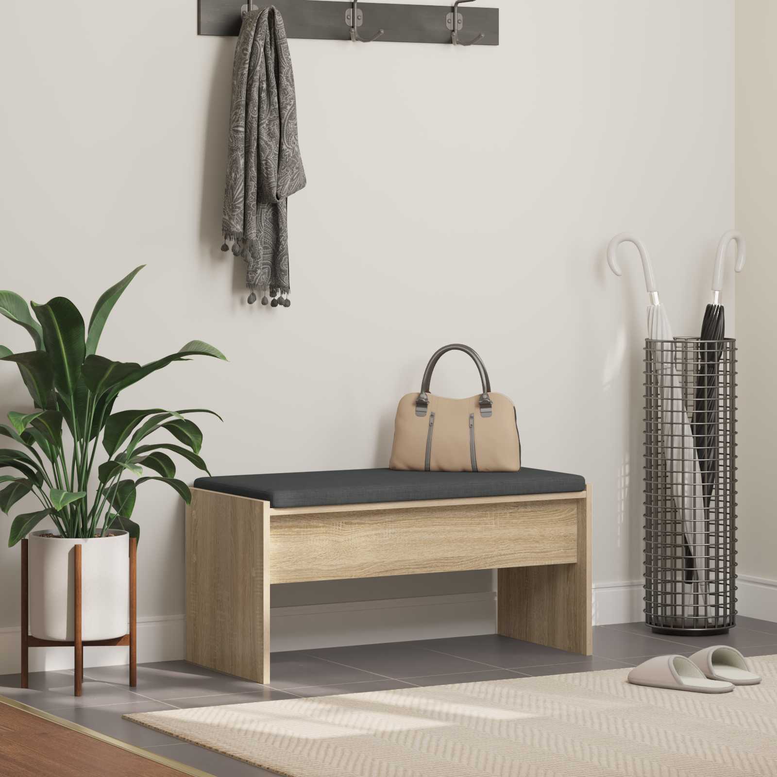 vidaXL Halbank met kussen Wit 60 x 38 x 46 cm