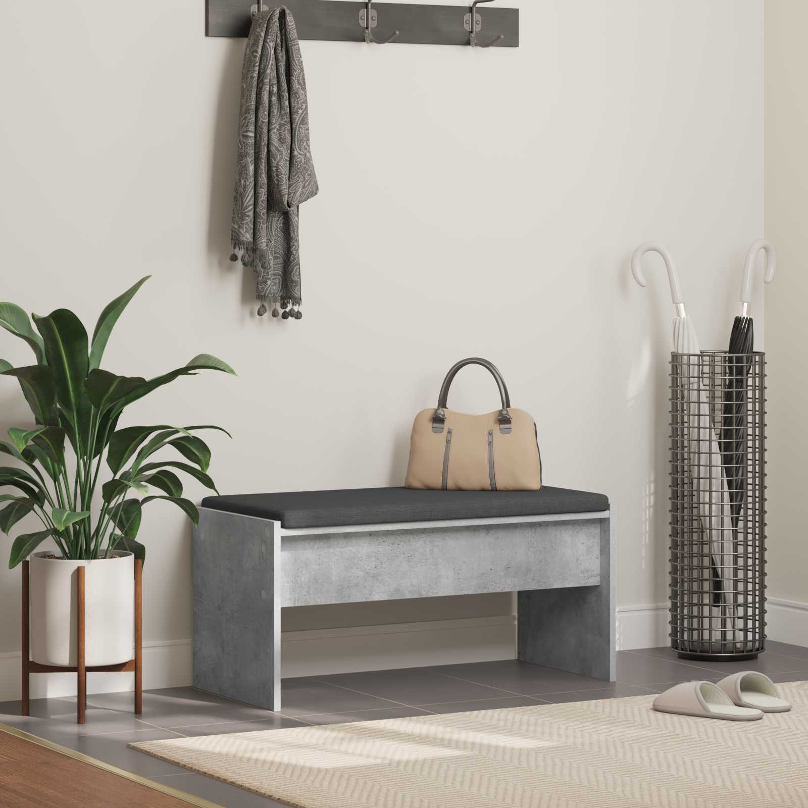 vidaXL Halbank met kussen Wit 60 x 38 x 46 cm