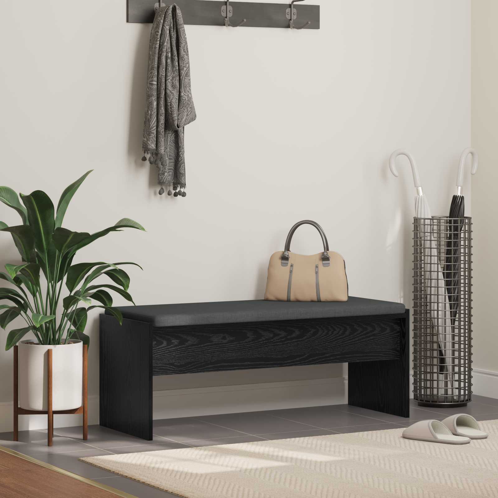 vidaXL Halbank met kussen Wit 60 x 38 x 46 cm