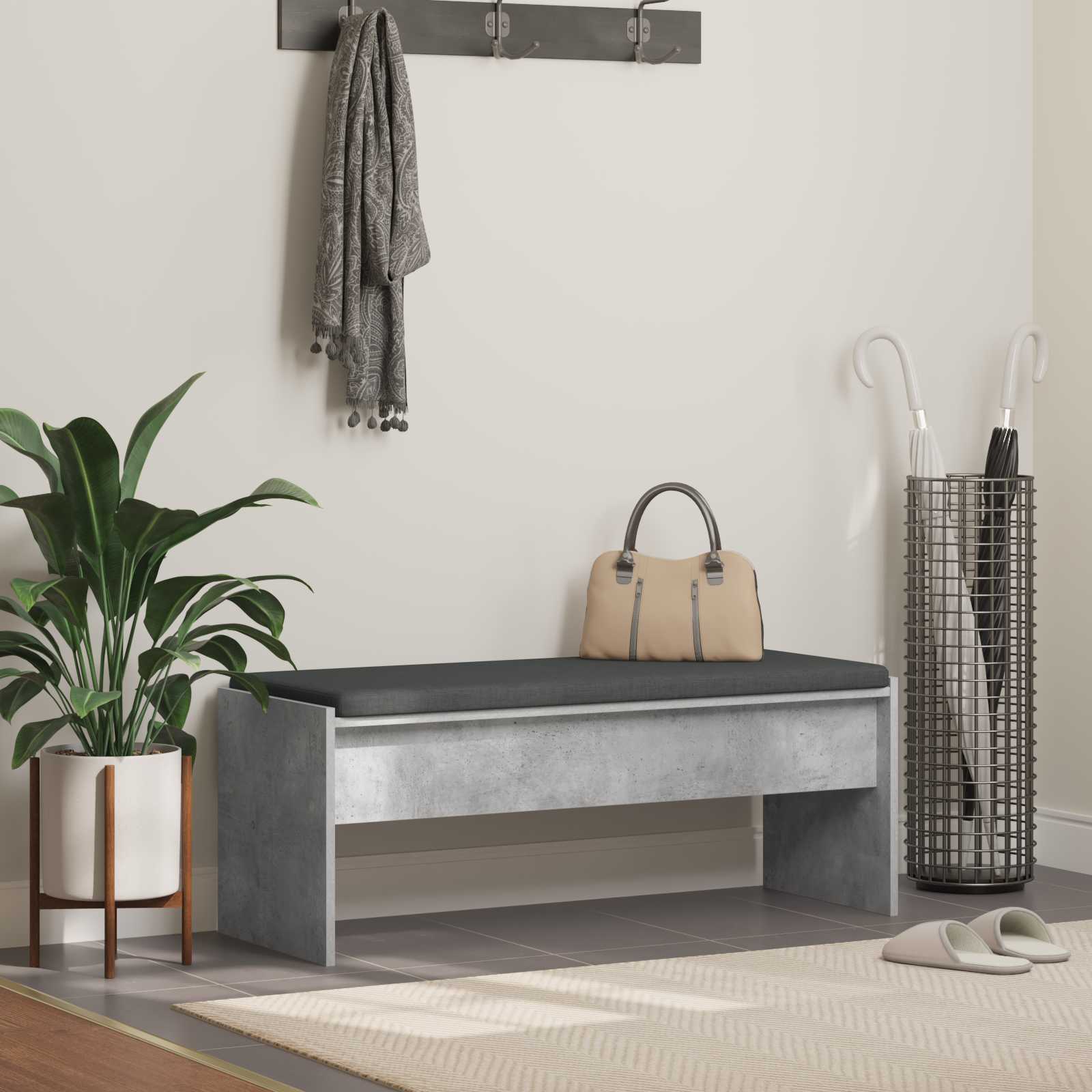 vidaXL Halbank met kussen Wit 60 x 38 x 46 cm