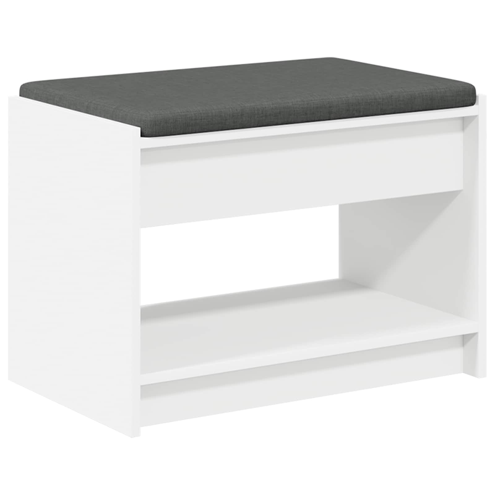 vidaXL Halbank met kussen met plank met opslag Wit 100 x 38 x 46 cm