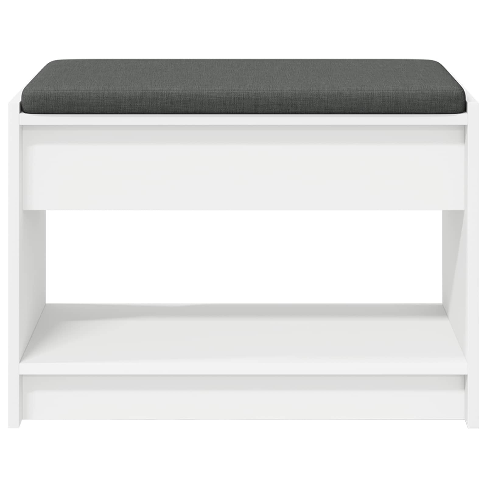 vidaXL Halbank met kussen met plank met opslag Wit 100 x 38 x 46 cm