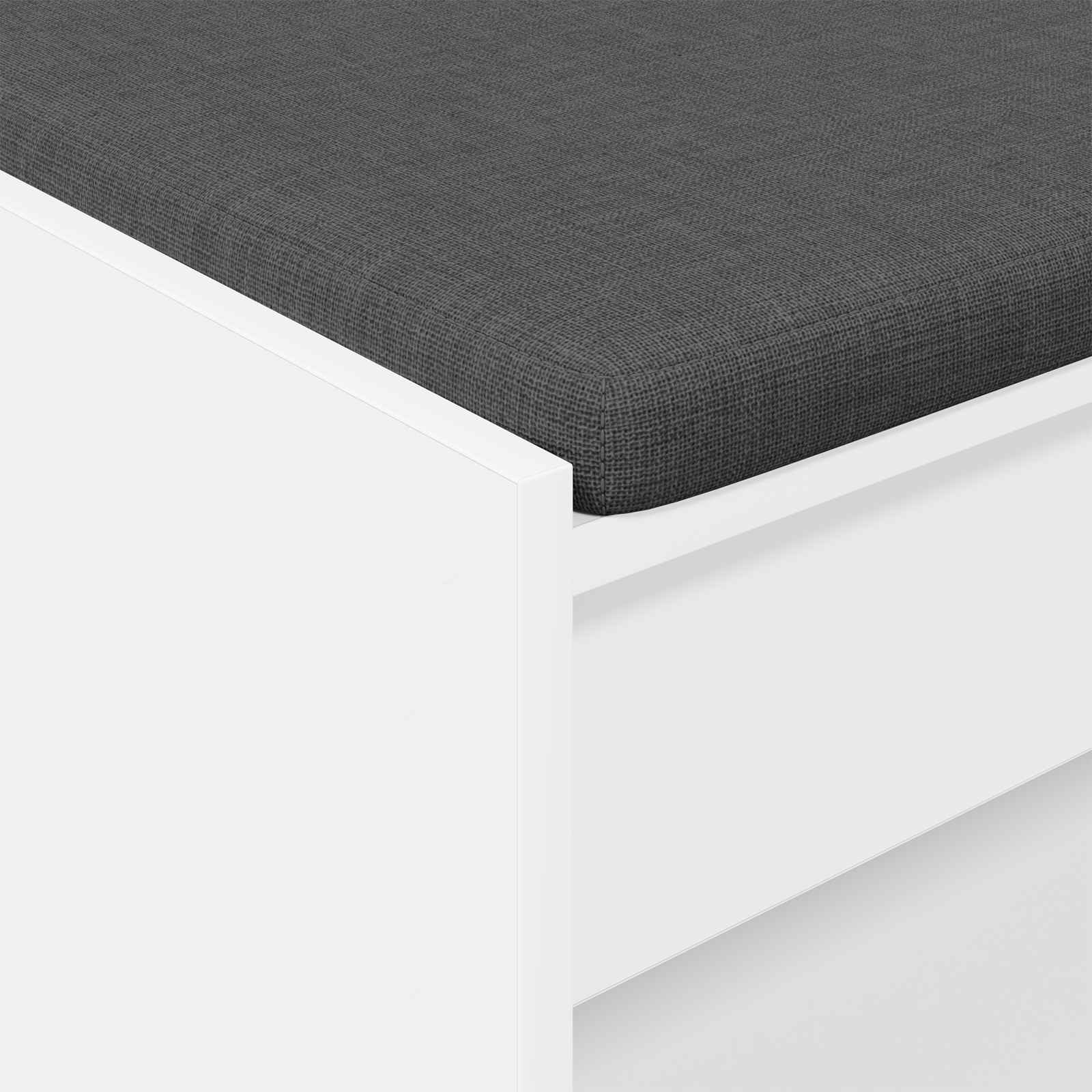 vidaXL Halbank met kussen met plank met opslag Wit 100 x 38 x 46 cm