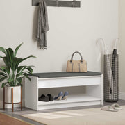 vidaXL Halbank met kussen met plank met opslag Wit 100 x 38 x 46 cm