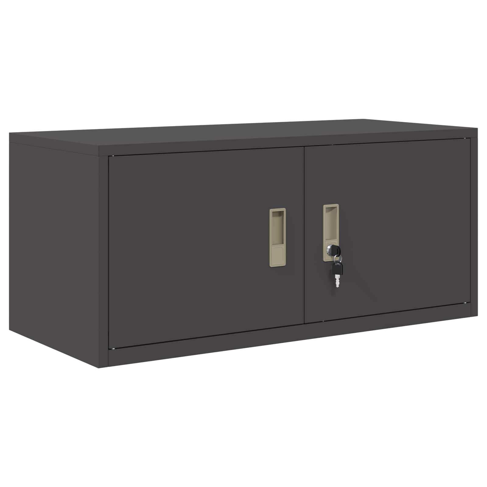vidaXL Opbergkast 2 pcs Zwart 90 x 40 x 140 cm Koudgewalst Staal