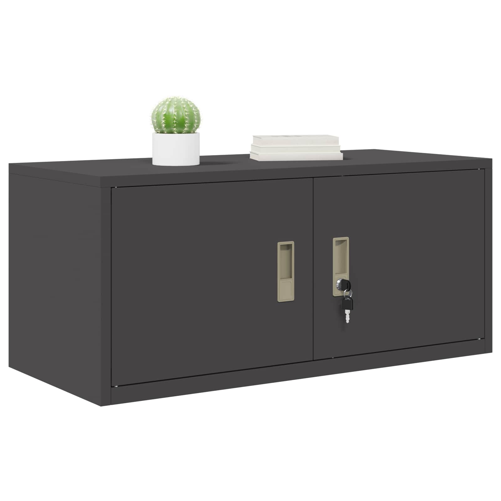 vidaXL Opbergkast 2 pcs Zwart 90 x 40 x 140 cm Koudgewalst Staal