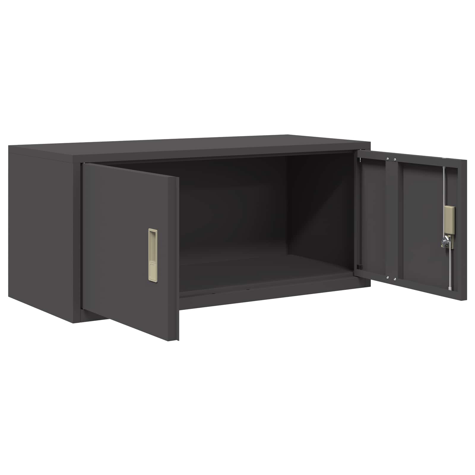 vidaXL Opbergkast 2 pcs Zwart 90 x 40 x 140 cm Koudgewalst Staal
