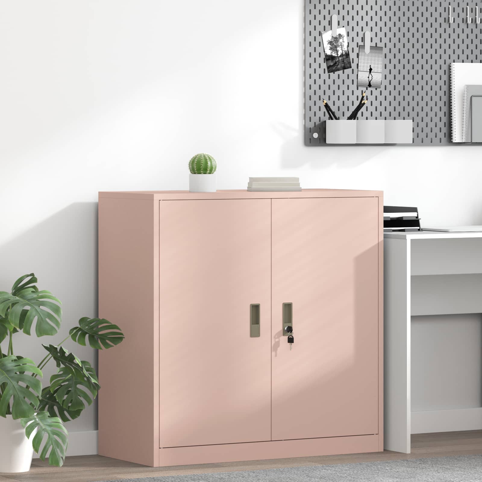 vidaXL Opbergkast 2 pcs Zwart 90 x 40 x 140 cm Koudgewalst Staal