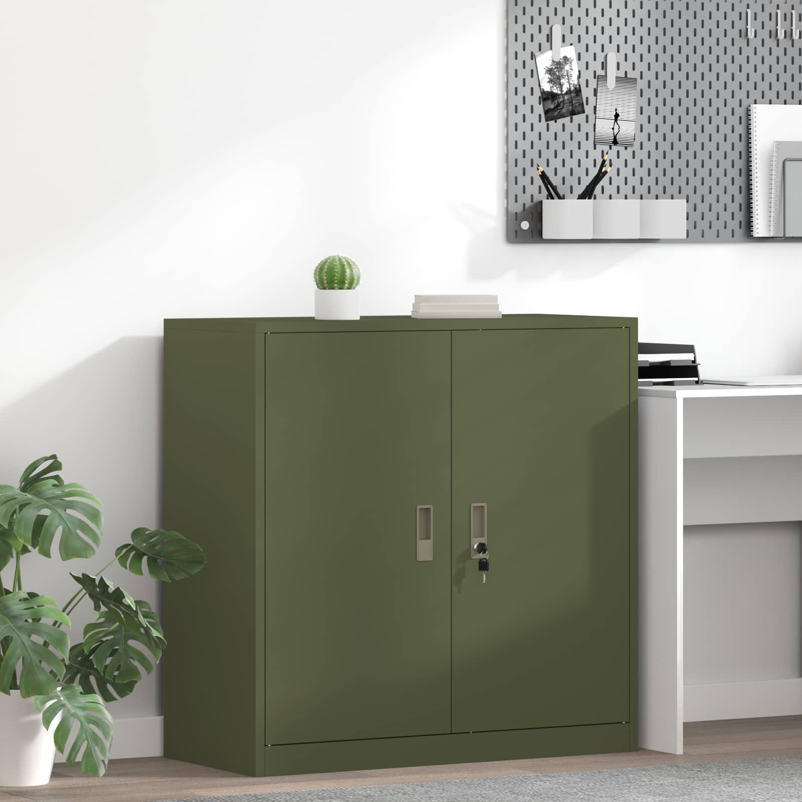 vidaXL Opbergkast 2 pcs Zwart 90 x 40 x 140 cm Koudgewalst Staal