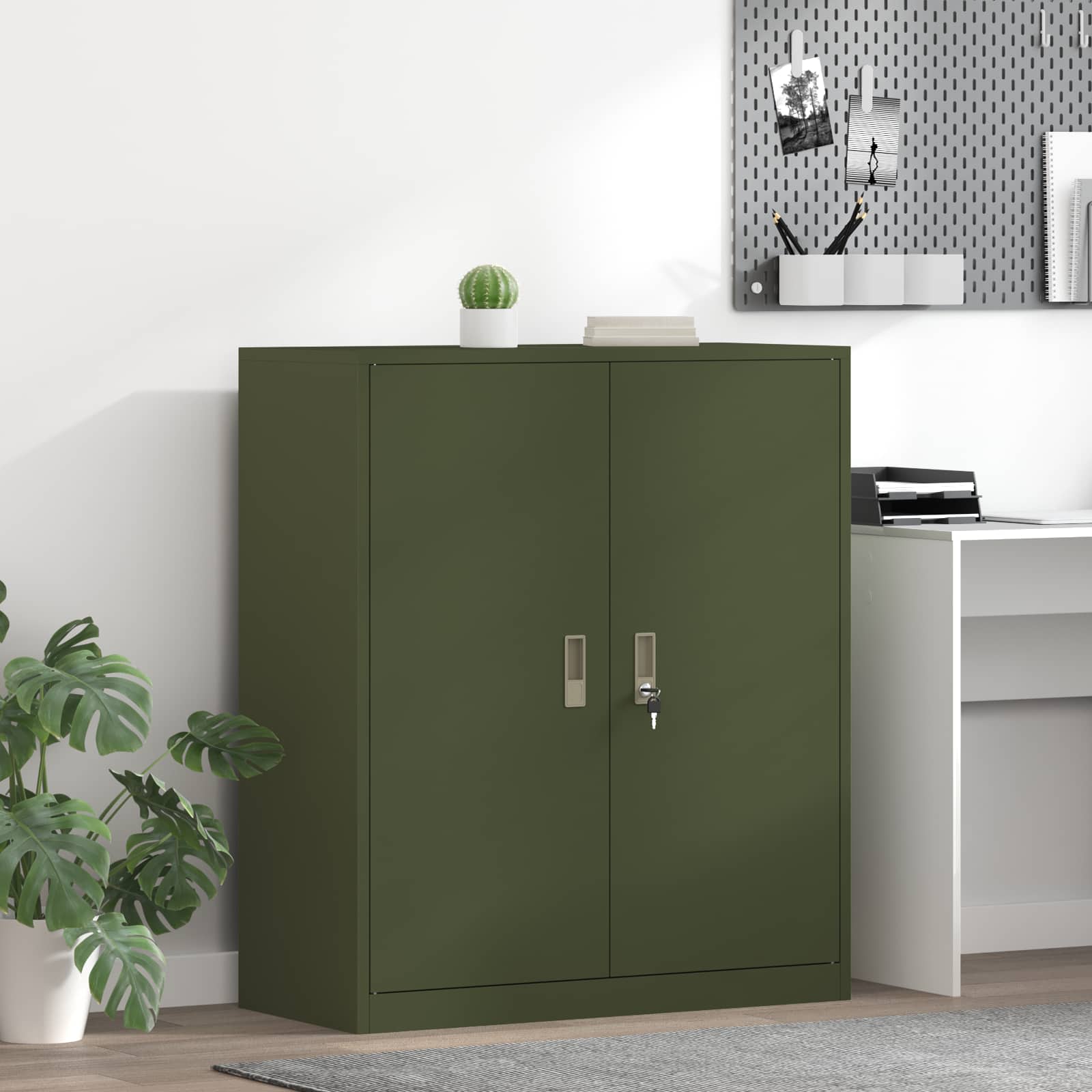 vidaXL Opbergkast 2 pcs Zwart 90 x 40 x 140 cm Koudgewalst Staal